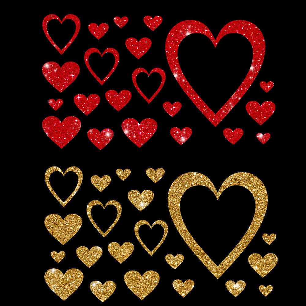 Glitzerdeals Bügelbild Glitzer Herzen Glitzerbild zum Aufbügeln Herzen Glitzerflex Herz Bling Aufbügler Karneval