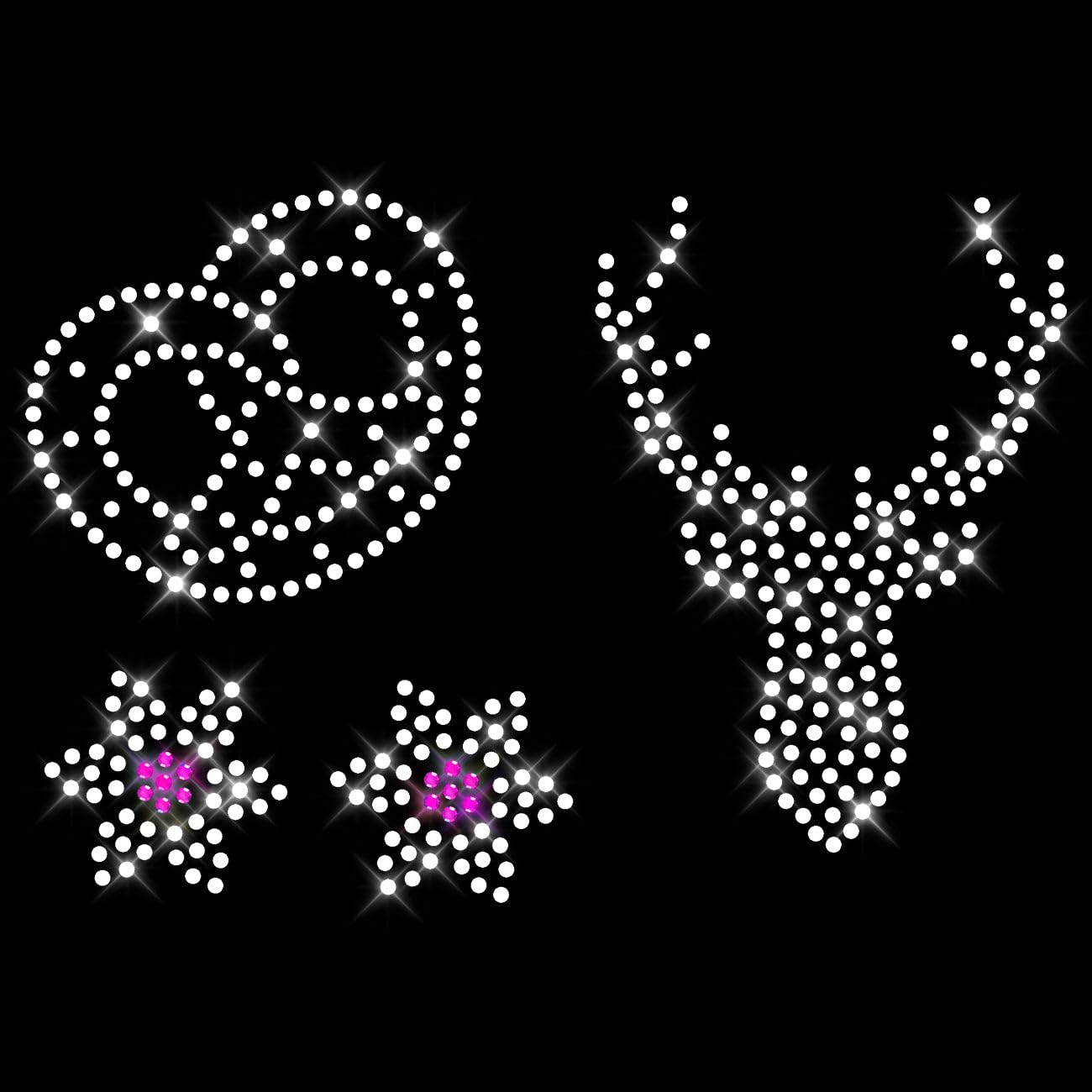 Glitzerdeals Bügelbilder Karneval Strass Oktoberfest Set Strass Brezel Hirsch Blumen Aufbügler für Textilien Oktoberfest Bügelmotiv Wiesn Strass Bügelbild Glitzer