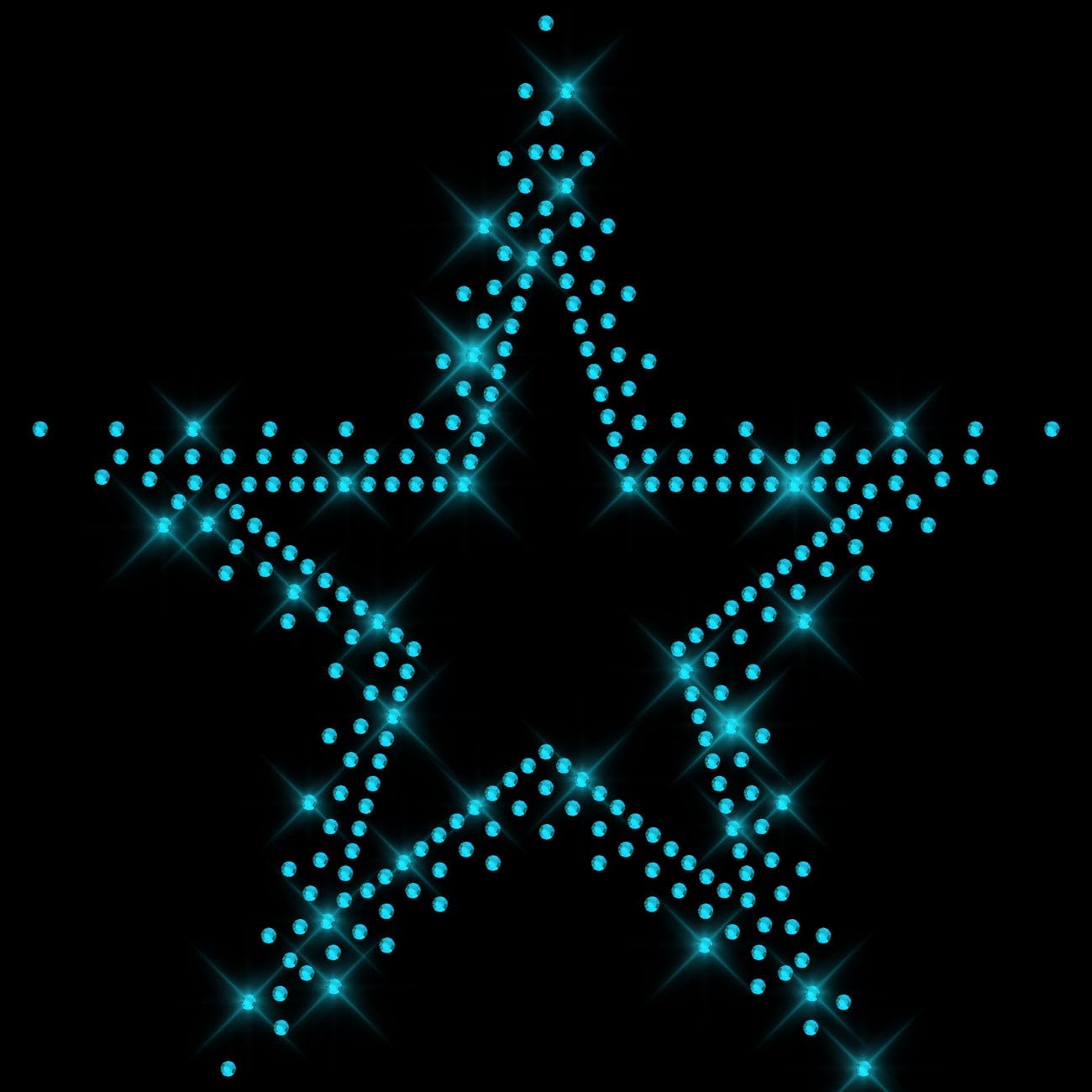 Glitzerdeals Bügelbild Strass großer Stern Outline Stern Strassmotiv zum Aufbügeln Sterne Bügelmotiv für Textilien Strass Aufbügler