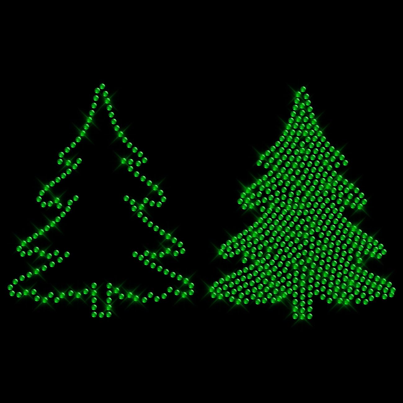 Glitzerdeals Bügelbilder Karneval Strass Weihnachten Weihnachtsmotiv Tannenbaum gruen 2er Aufbügler für Textilien Wie Bügelmotiv Sterne Strass Bügelbild Wie