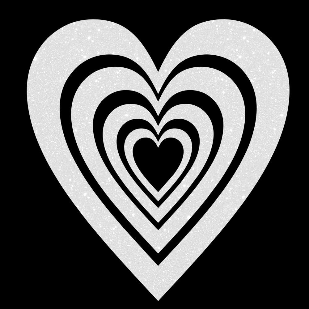 Glitzerdeals Bügelbilder Glitzer großes Herz Silhouette Glitzer Aufbügler für Textilien Karneval Kostüm Herzen Bügelflicken Sterne Fasching Patch zum Aufbügeln Herzen