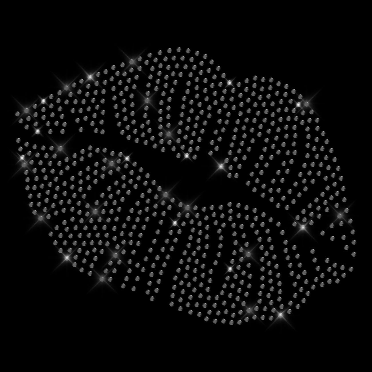 Glitzerdeals Bügelbild für Textilien aus Strass Lippen Kussmund Mund Strassmotiv zum Aufbügeln Bügelmotiv Strass Aufbügler Lippen