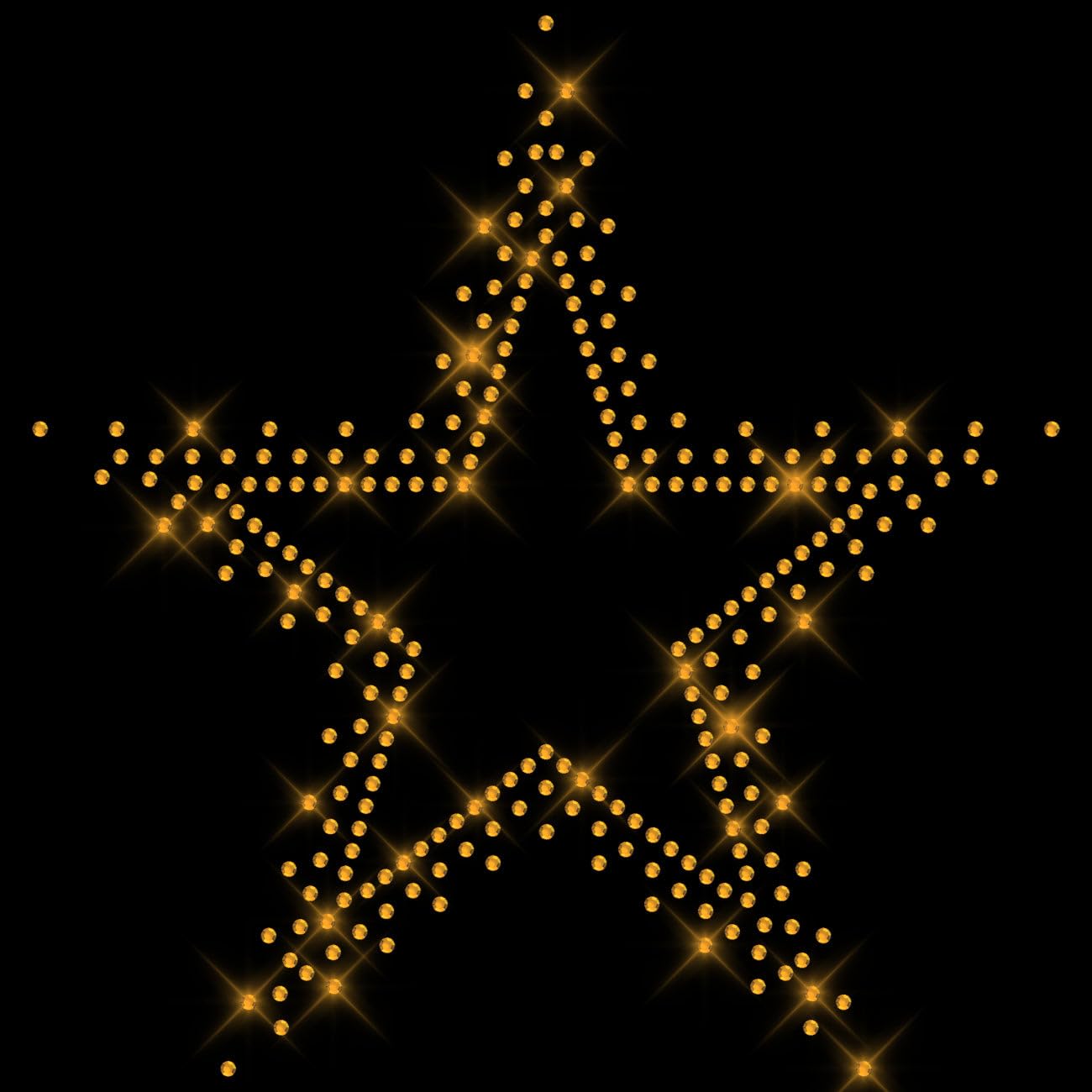 Glitzerdeals Bügelbild Strass großer Stern Outline Stern Strassmotiv zum Aufbügeln Sterne Bügelmotiv für Textilien Strass Aufbügler