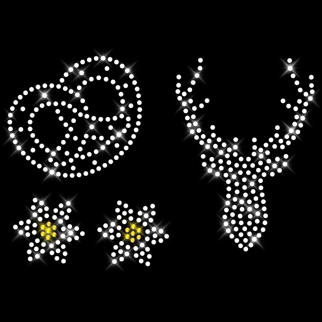 Glitzerdeals Bügelbilder Karneval Strass Oktoberfest Set Strass Brezel Hirsch Blumen Aufbügler für Textilien Oktoberfest Bügelmotiv Wiesn Strass Bügelbild Glitzer