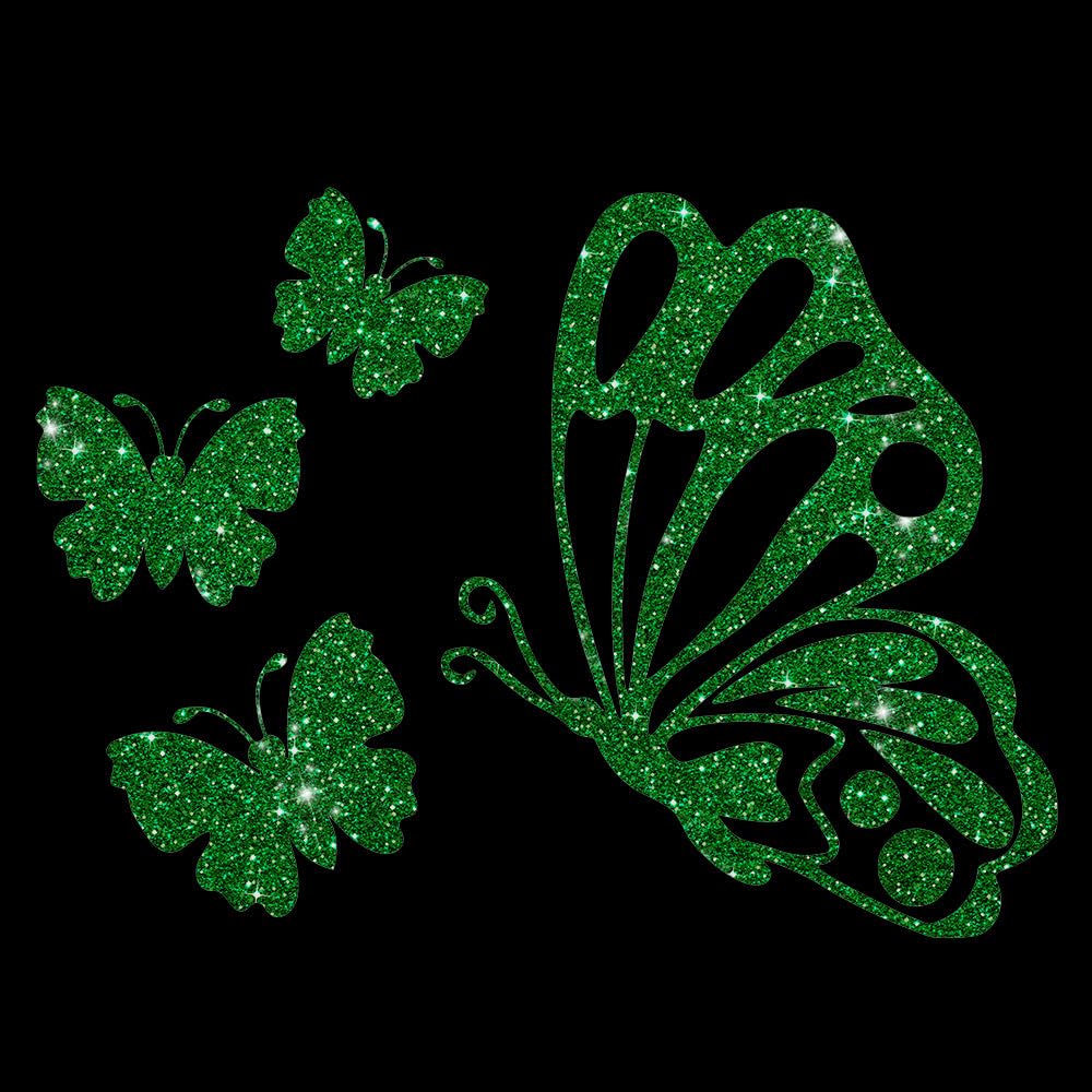 Glitzerdeals Bügelbilder Glitzer Schmetterlinge im Set Aufbügler für Textilien Karneval Kostüm Schmetterling Bügelflicken Schmetterlinge Fasching Patch zum Aufbügeln Schmetterling