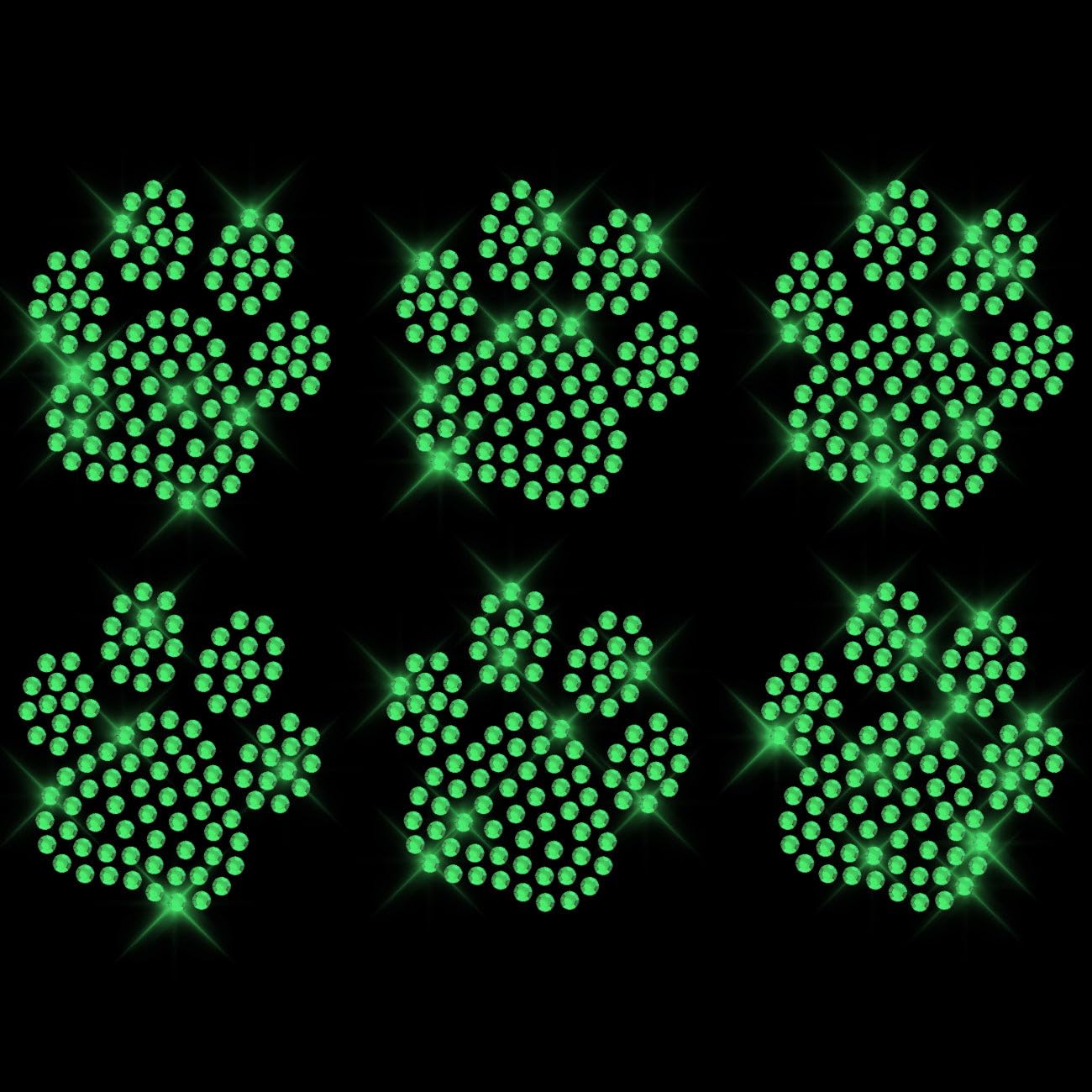 Glitzerdeals Bügelbilder Karneval Strass Pfoten gefüllt Set Aufbügler für Textilien Pfote Bügelmotiv Hundepfoten Strass Bügelbild Pfoten