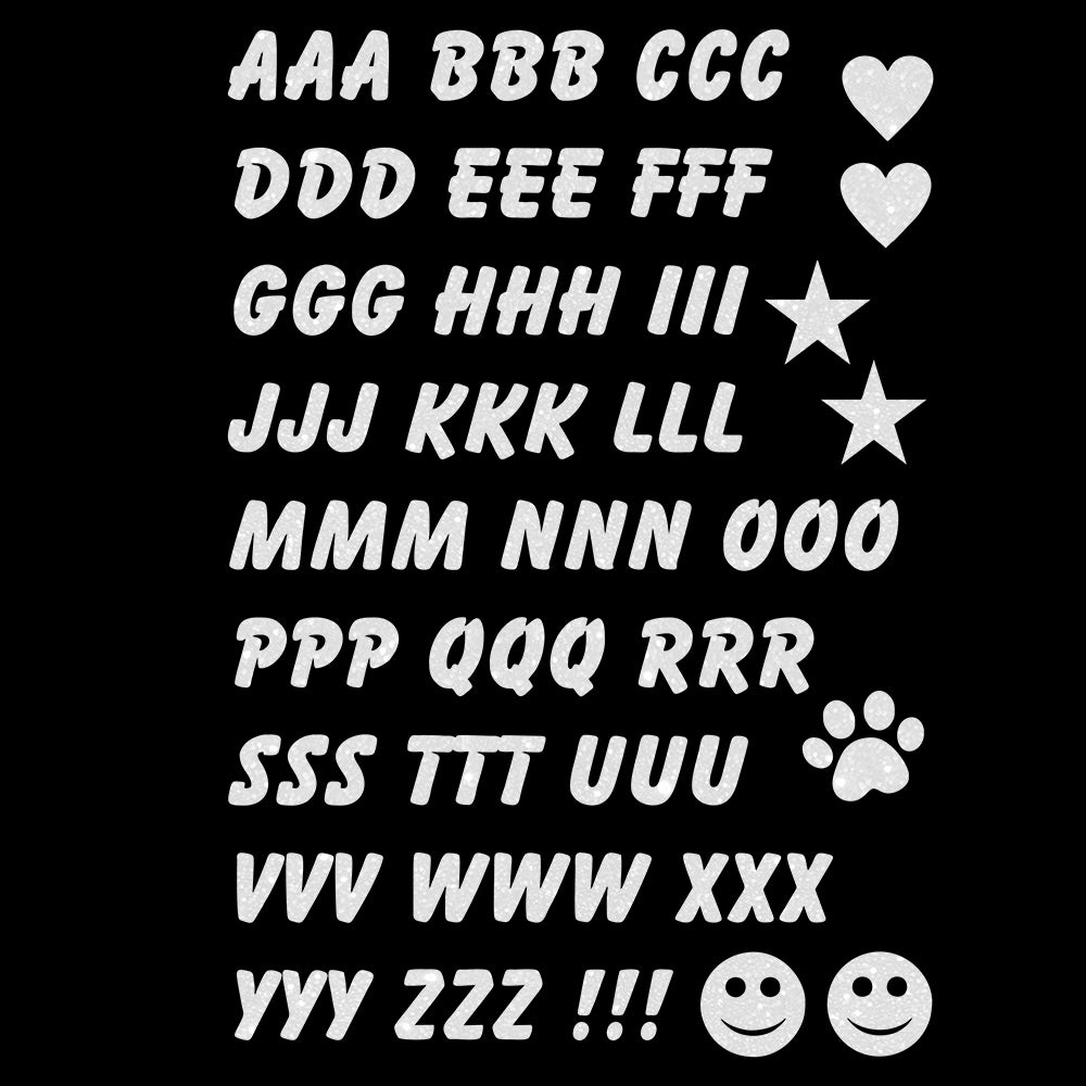 Glitzerdeals Bügelbild Glitzer Alphabet zum Aufbügeln Buchstaben für Namen Glitzerflex