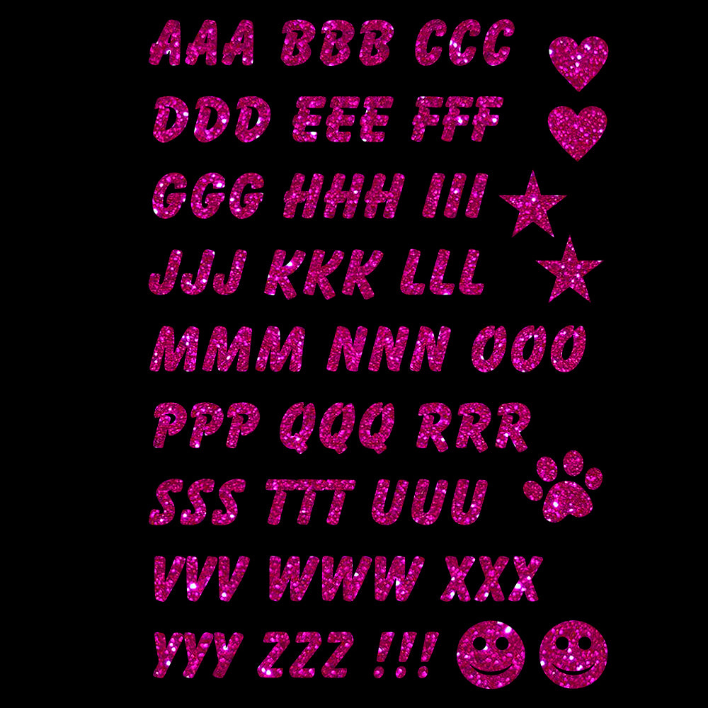 Glitzerdeals Bügelbild Glitzer Alphabet zum Aufbügeln Buchstaben für Namen Glitzerflex