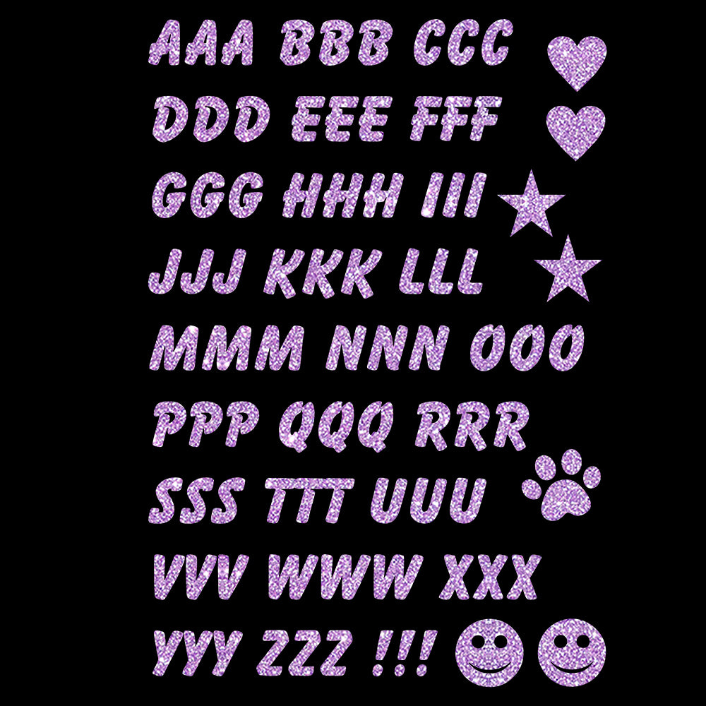Glitzerdeals Bügelbild Glitzer Alphabet zum Aufbügeln Buchstaben für Namen Glitzerflex