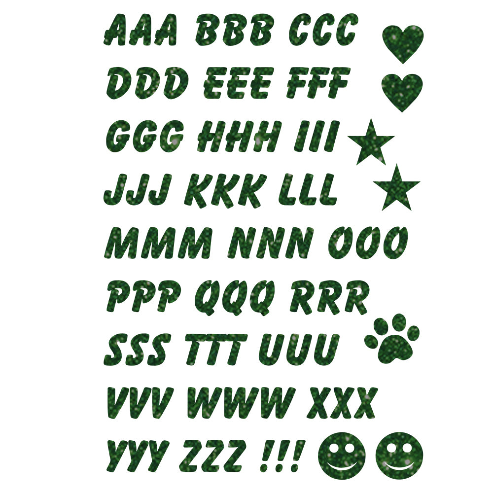 Glitzerdeals Bügelbild Glitzer Alphabet zum Aufbügeln Buchstaben für Namen Glitzerflex