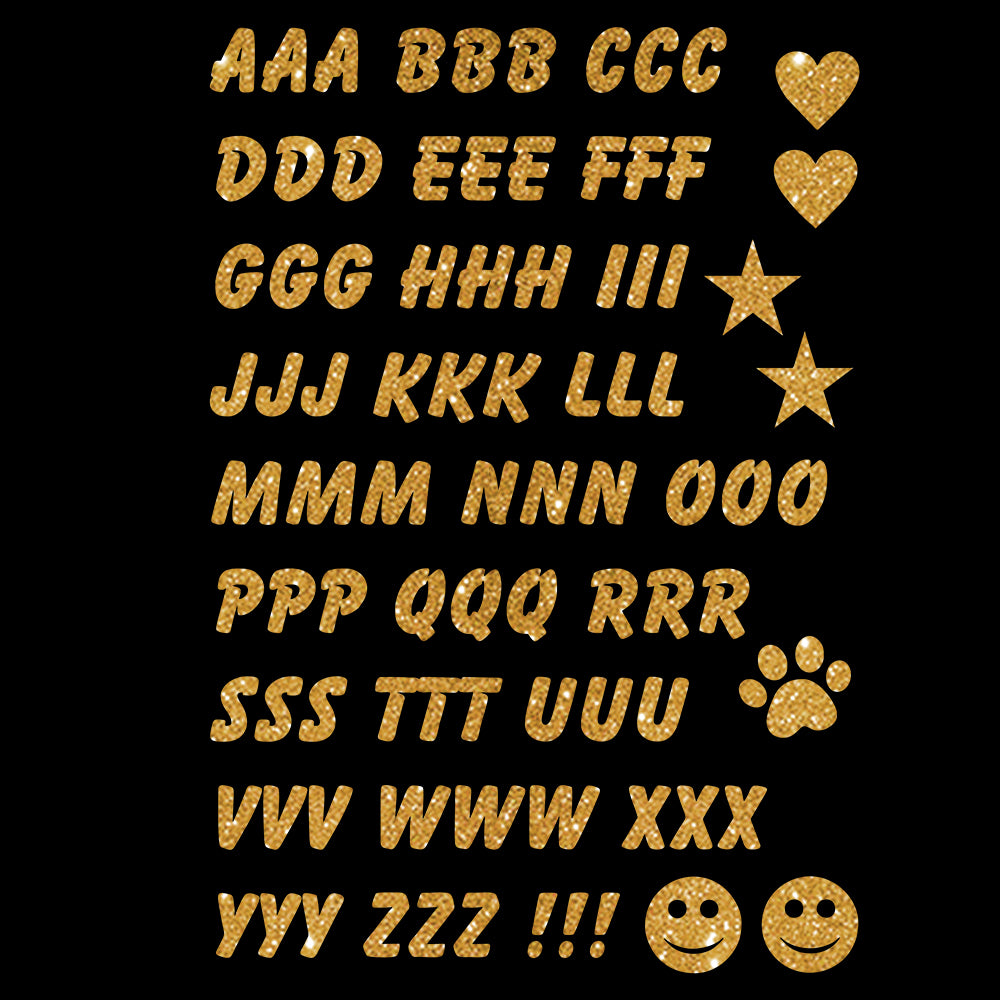 Glitzerdeals Bügelbild Glitzer Alphabet zum Aufbügeln Buchstaben für Namen Glitzerflex