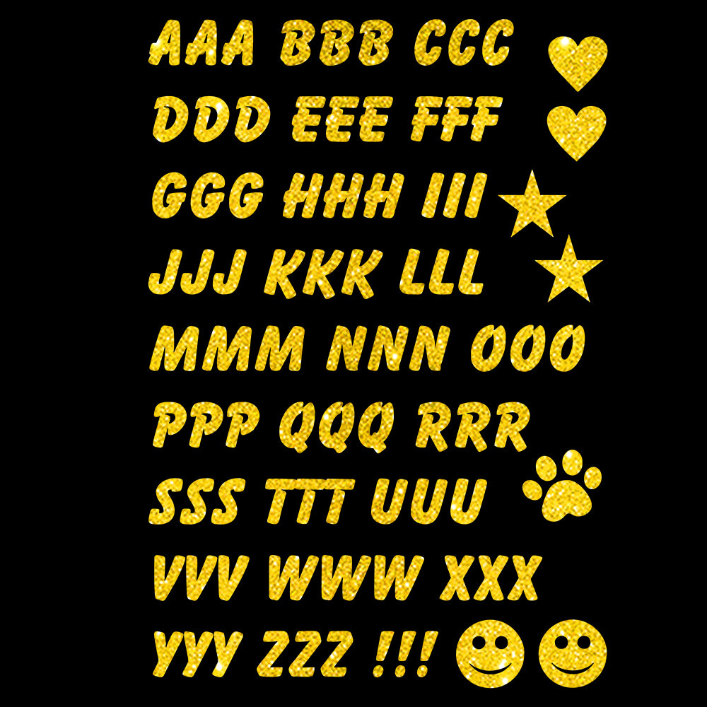 Glitzerdeals Bügelbild Glitzer Alphabet zum Aufbügeln Buchstaben für Namen Glitzerflex