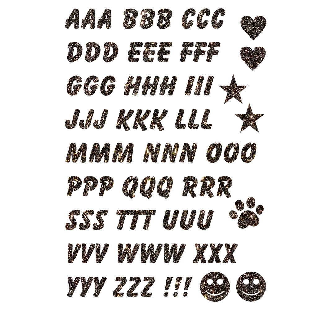 Glitzerdeals Bügelbild Glitzer Alphabet zum Aufbügeln Buchstaben für Namen Glitzerflex