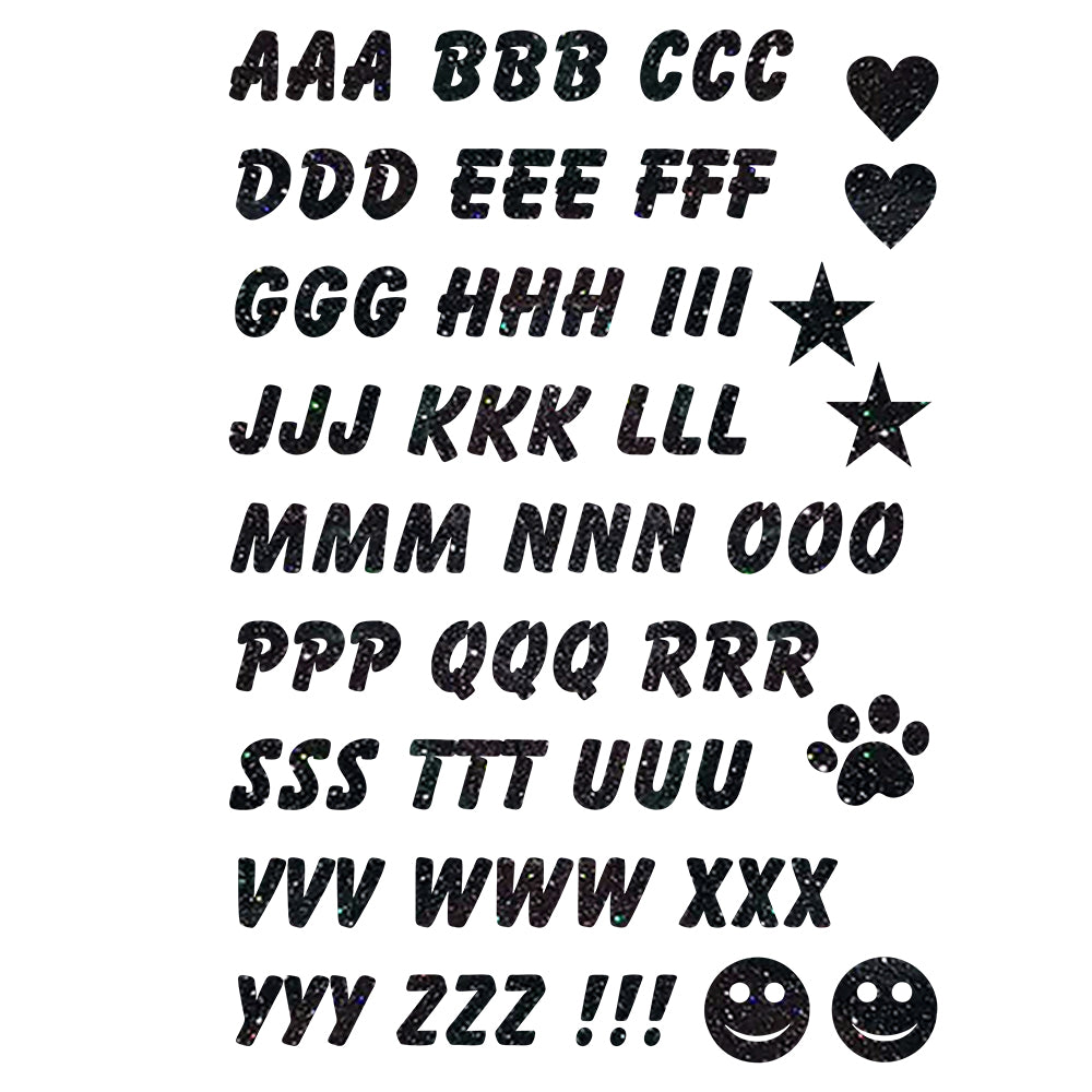 Glitzerdeals Bügelbild Glitzer Alphabet zum Aufbügeln Buchstaben für Namen Glitzerflex