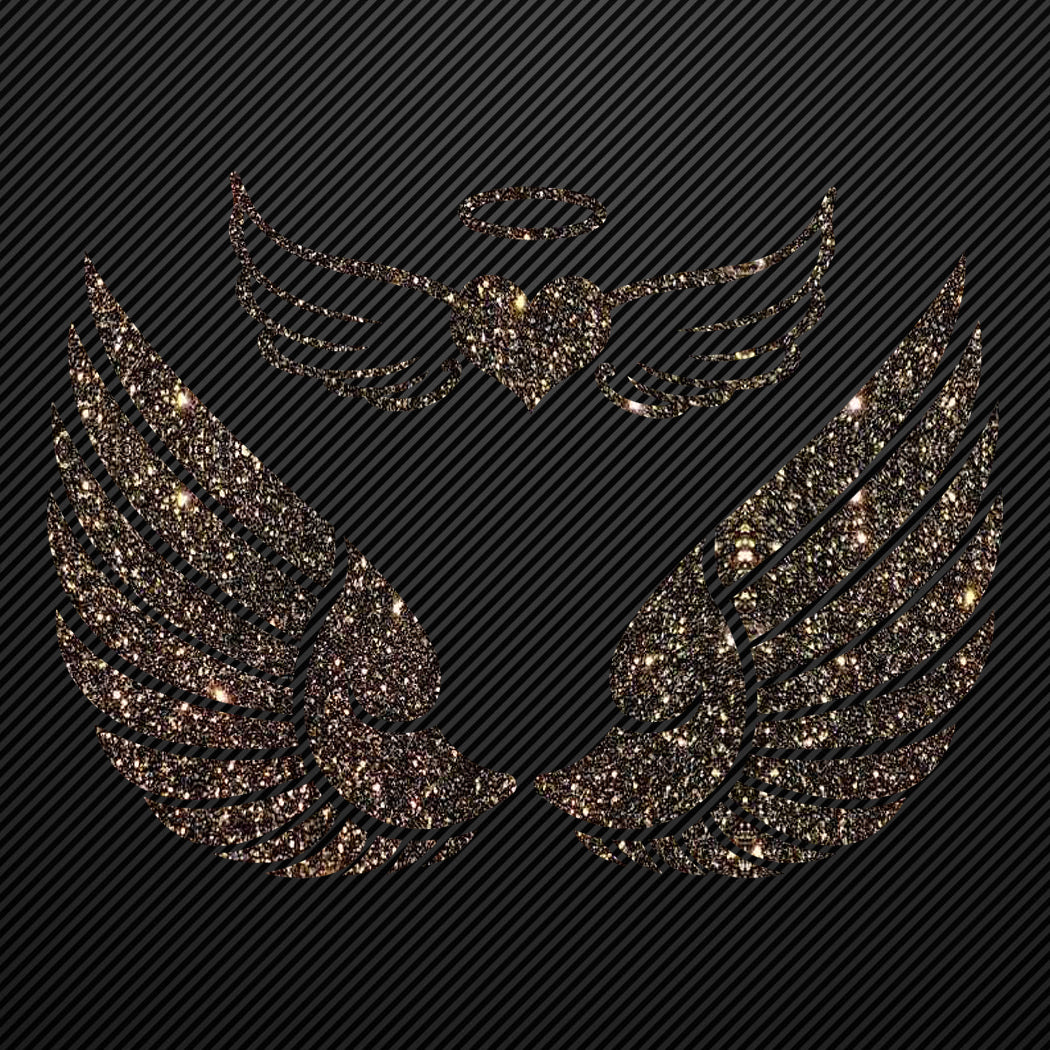 Glitzerdeals Bügelbild Glitzer Flügel zum Aufbügeln Aufbügler Engelsflügel Bügelmotiv Glitter Set Glitzerbild Bügelbilder mit Glitzer Engel