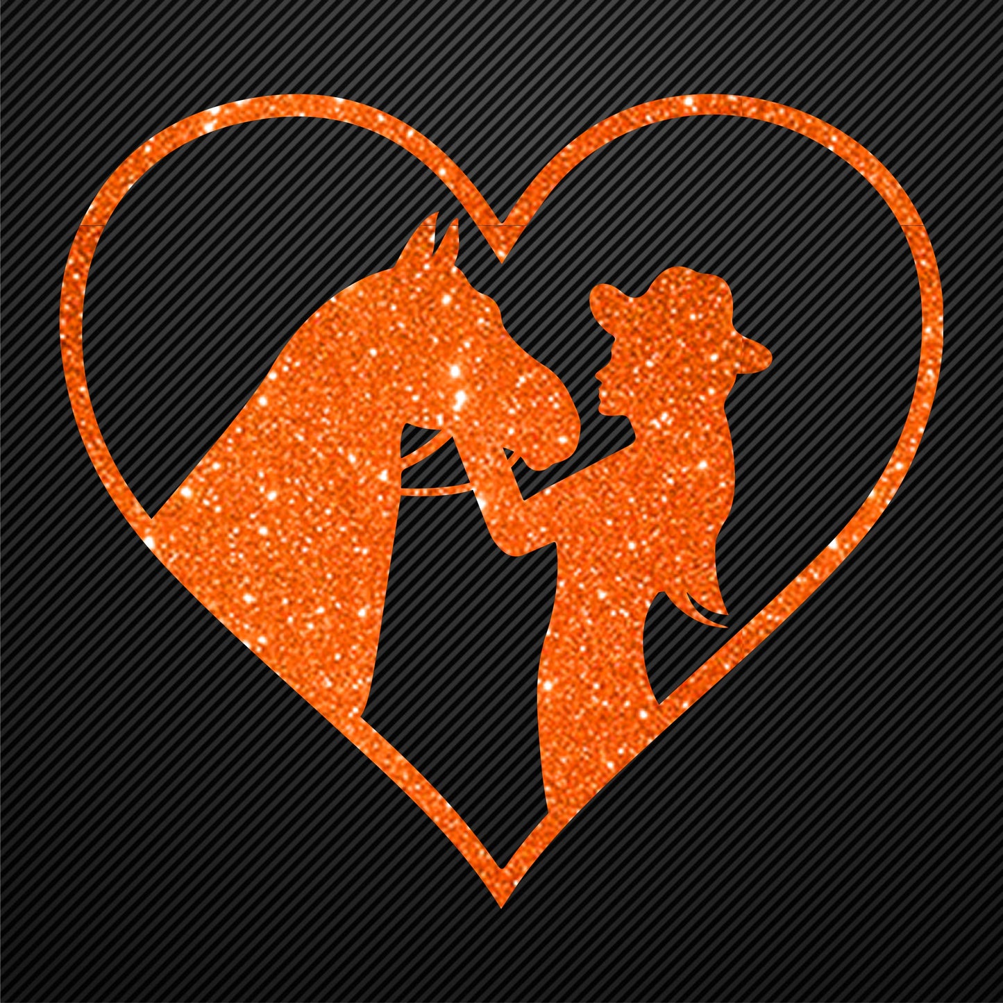 Glitzerdeals Bügelmotiv Cowgirl Aufbügler Pferd und Mädchen im Herz Glitzer Bügelbild Glitter Pferde Bügelmotiv Reiterin Glitzerbild