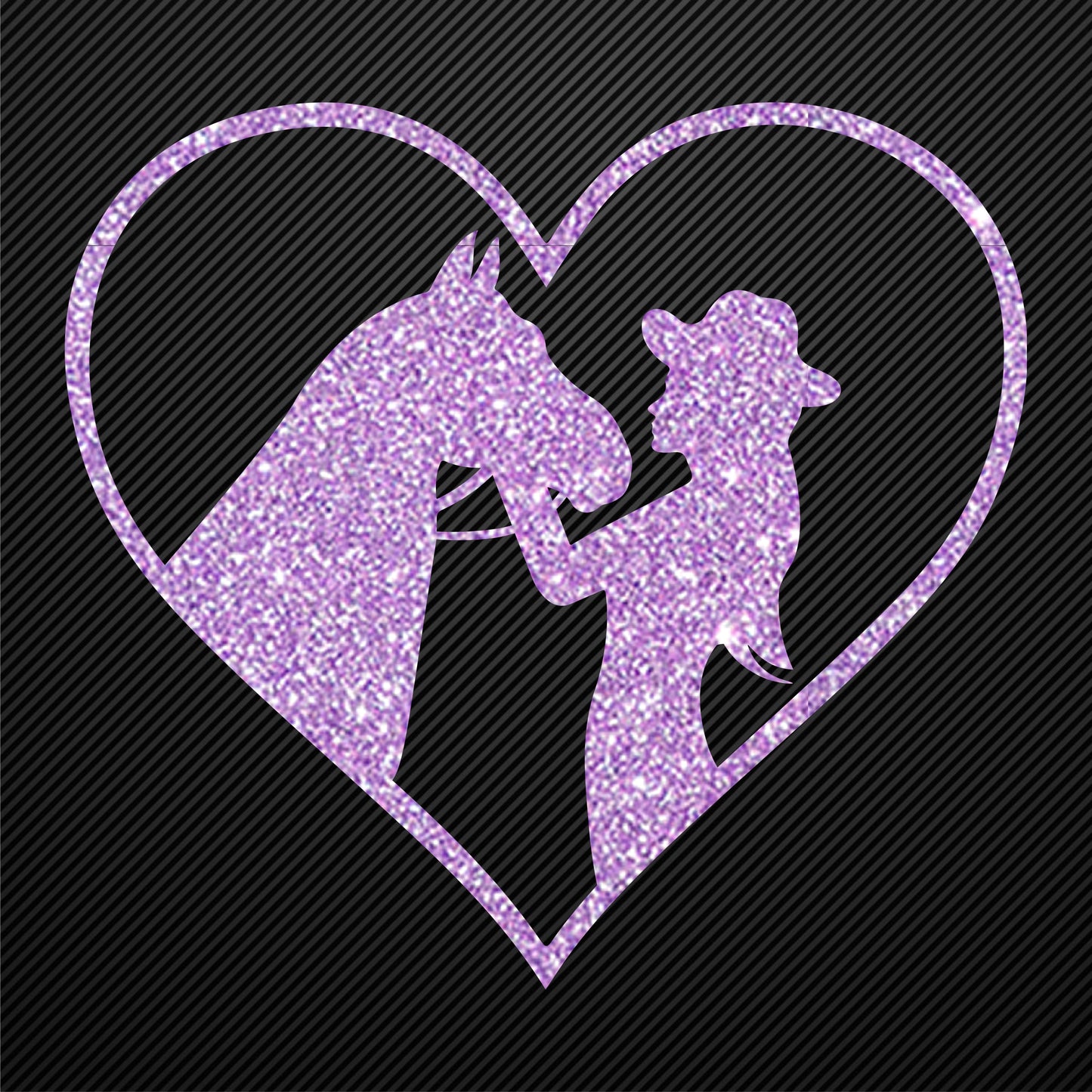 Glitzerdeals Bügelmotiv Cowgirl Aufbügler Pferd und Mädchen im Herz Glitzer Bügelbild Glitter Pferde Bügelmotiv Reiterin Glitzerbild