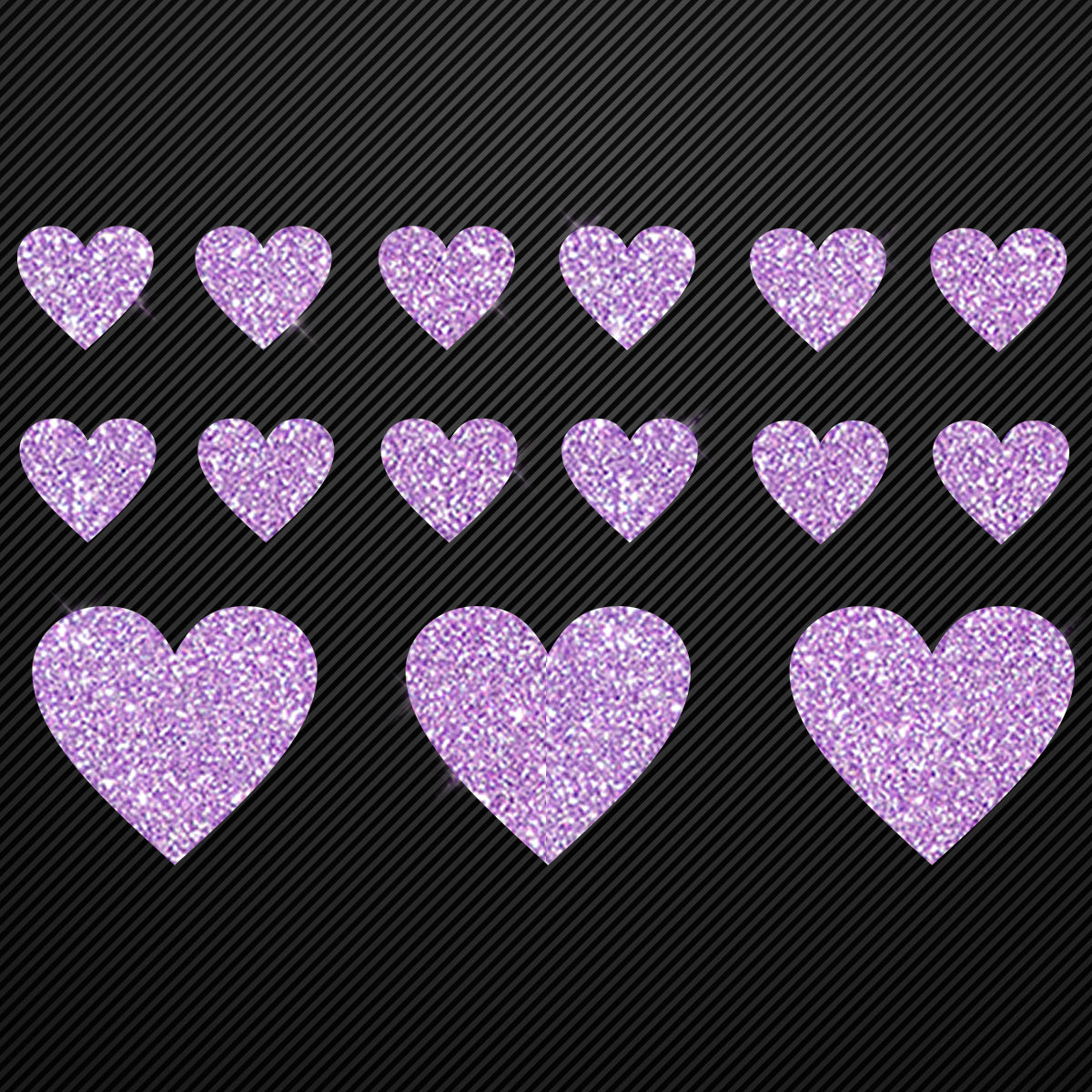 Glitzerdeals Bügelbild Glitzer Herzen zum Aufbügeln Aufbügler Glitzer Herz Bügelmotiv Glitter Herz Set Glitzerbild Bügelbilder mit Glitzer