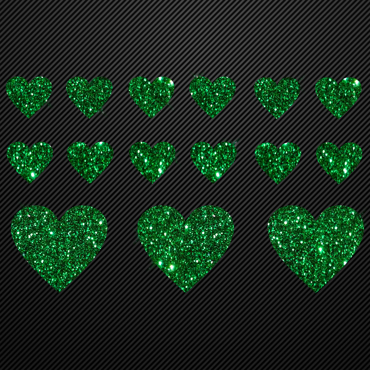 Glitzerdeals Bügelbild Glitzer Herzen zum Aufbügeln Aufbügler Glitzer Herz Bügelmotiv Glitter Herz Set Glitzerbild Bügelbilder mit Glitzer