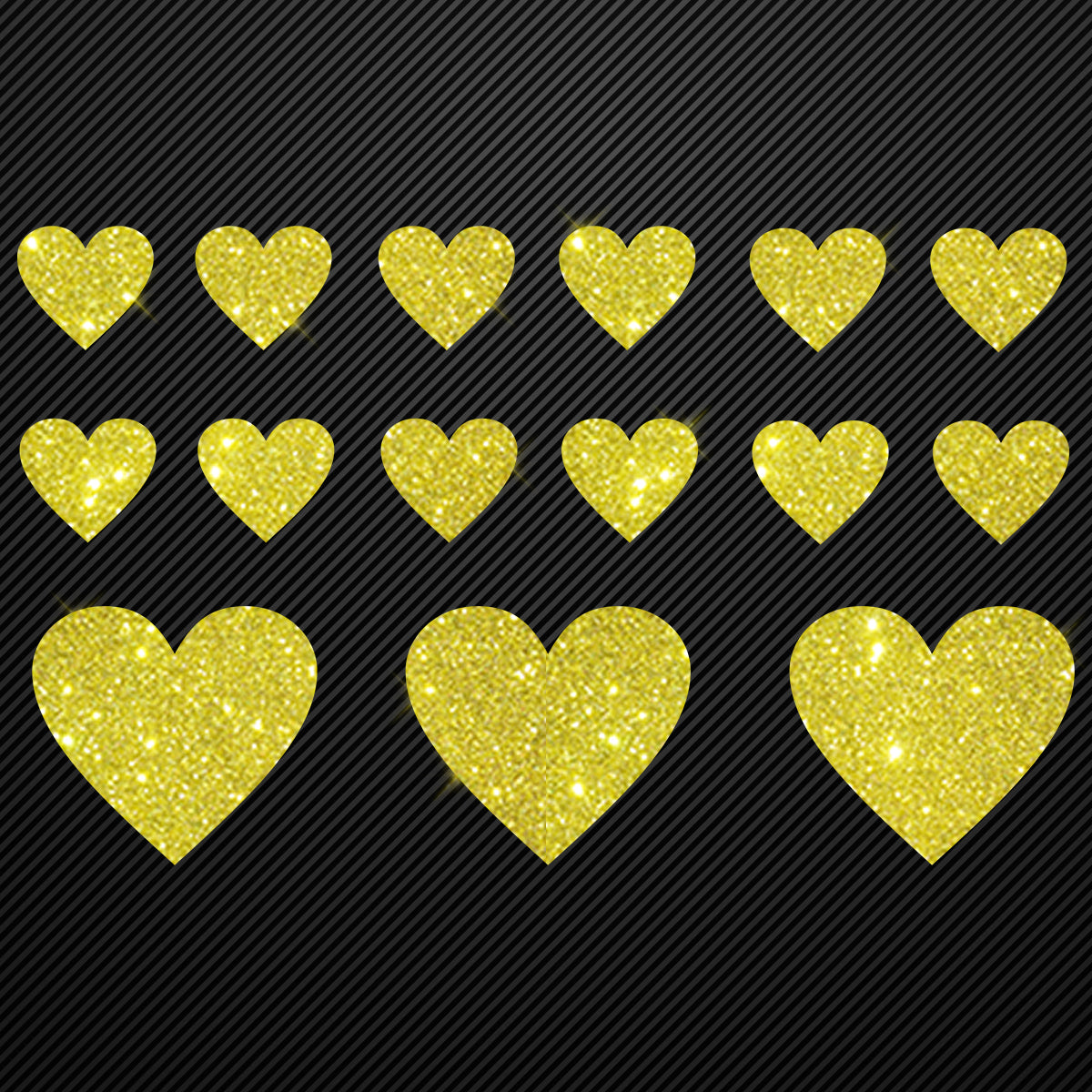 Glitzerdeals Bügelbild Glitzer Herzen zum Aufbügeln Aufbügler Glitzer Herz Bügelmotiv Glitter Herz Set Glitzerbild Bügelbilder mit Glitzer