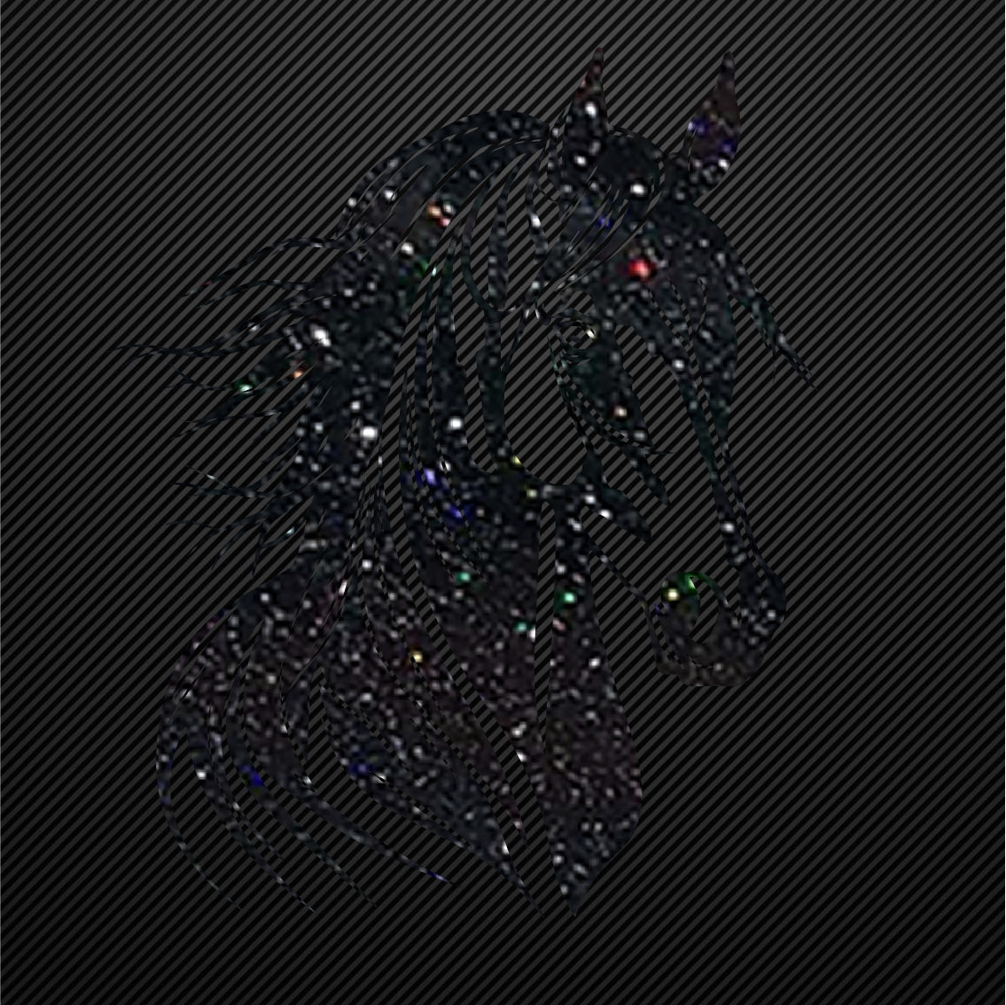 Glitzerdeals Bügelmotiv großer Pferdekopf Aufbügler Pferd Glitzer Bügelbild Glitter Pferde Bügelmotiv Reiterin Glitzerbild Reiten Pferdebild
