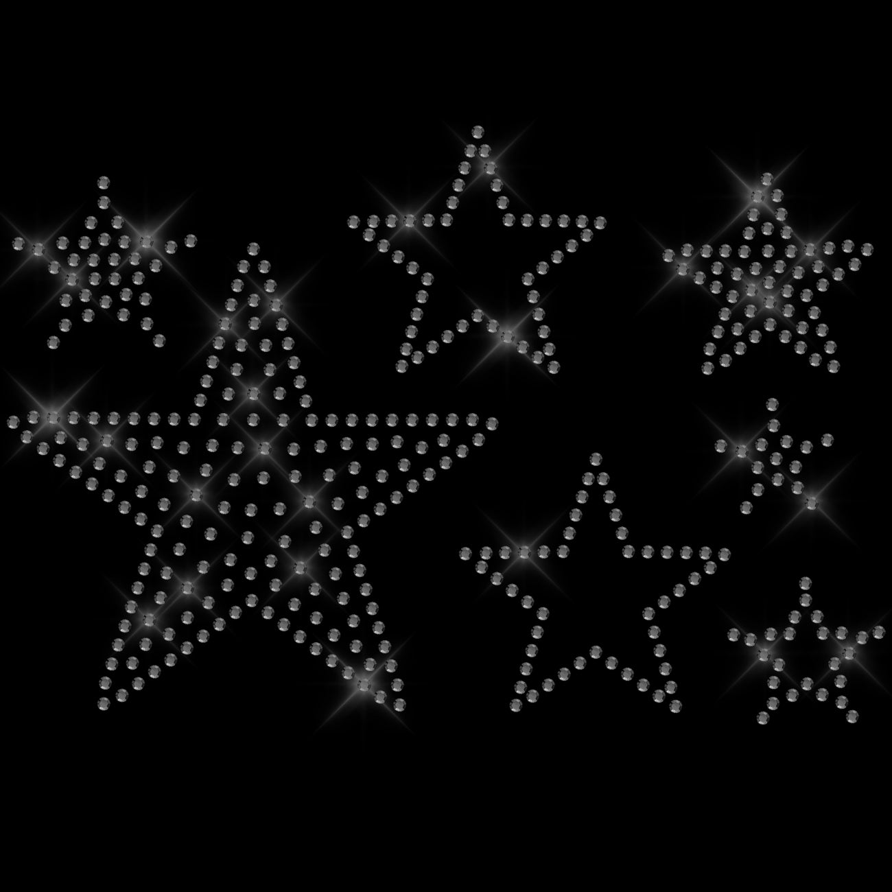 Glitzerdeals Bügelbild Strass Sterne Set A5 rot Stern Strassmotiv zum Aufbügeln Sterne Bügelmotiv für Textilien Strass Aufbügler