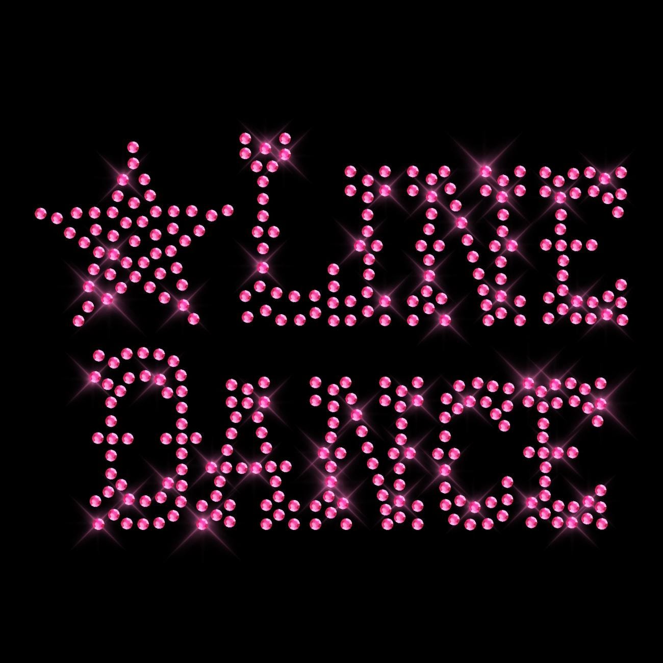 Strass Bügelbild Line Dance Strassmotiv zum Aufbügeln Aufbügler in Wunschfarbe Hotfix iron-on-rhinestone transfer Bügelmotiv Cowgirl Western