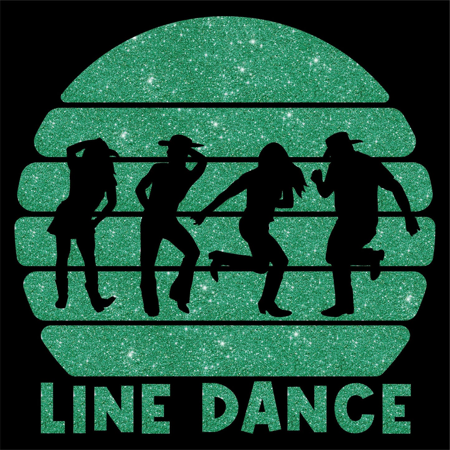 Glitzerdeals Bügelbilder mit oder ohne Glitzer Line Dance Bügelbild zum Aufbügeln auf Textilien Western Bügelmotiv Aufbügler Bügelpatch