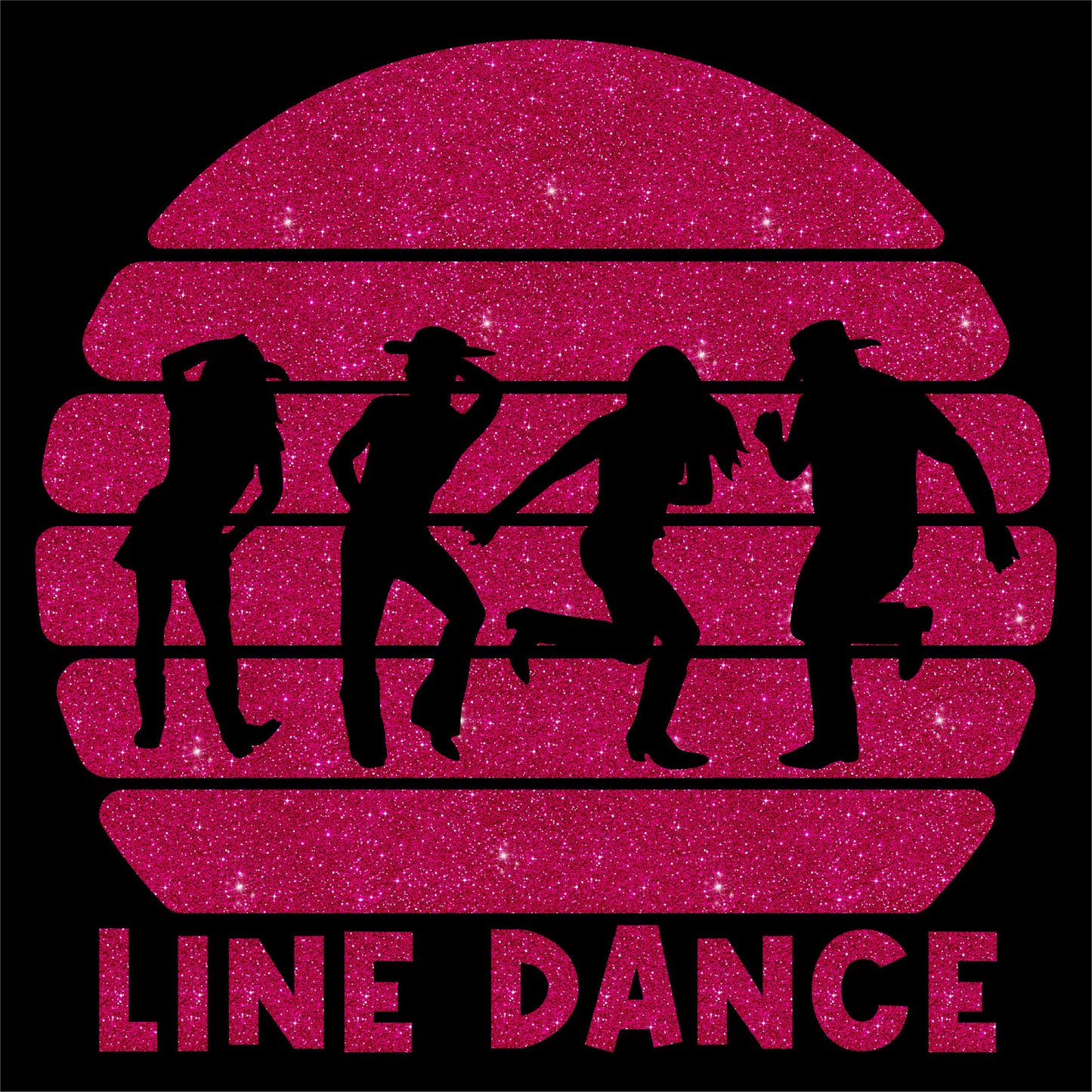 Glitzerdeals Bügelbilder mit oder ohne Glitzer Line Dance Bügelbild zum Aufbügeln auf Textilien Western Bügelmotiv Aufbügler Bügelpatch