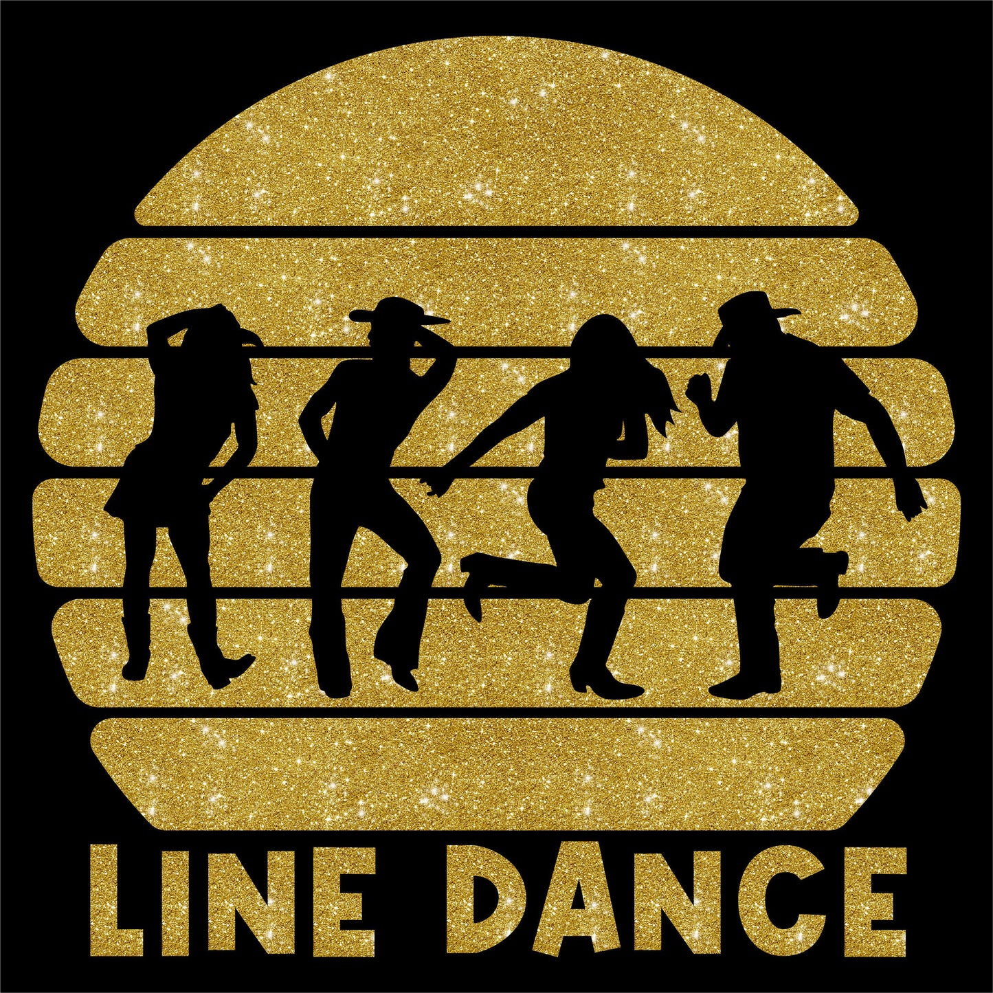 Glitzerdeals Bügelbilder mit oder ohne Glitzer Line Dance Bügelbild zum Aufbügeln auf Textilien Western Bügelmotiv Aufbügler Bügelpatch