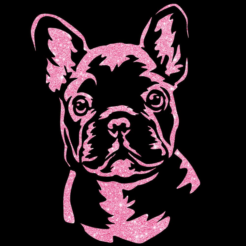 Glitzerdeals Bügelbild Glitzer Französiche Bulldogge Frenchie Aufbügler Französiche Bulldogge Glitzerbild zum Aufbügeln Glitzerflex Frenchie Bling
