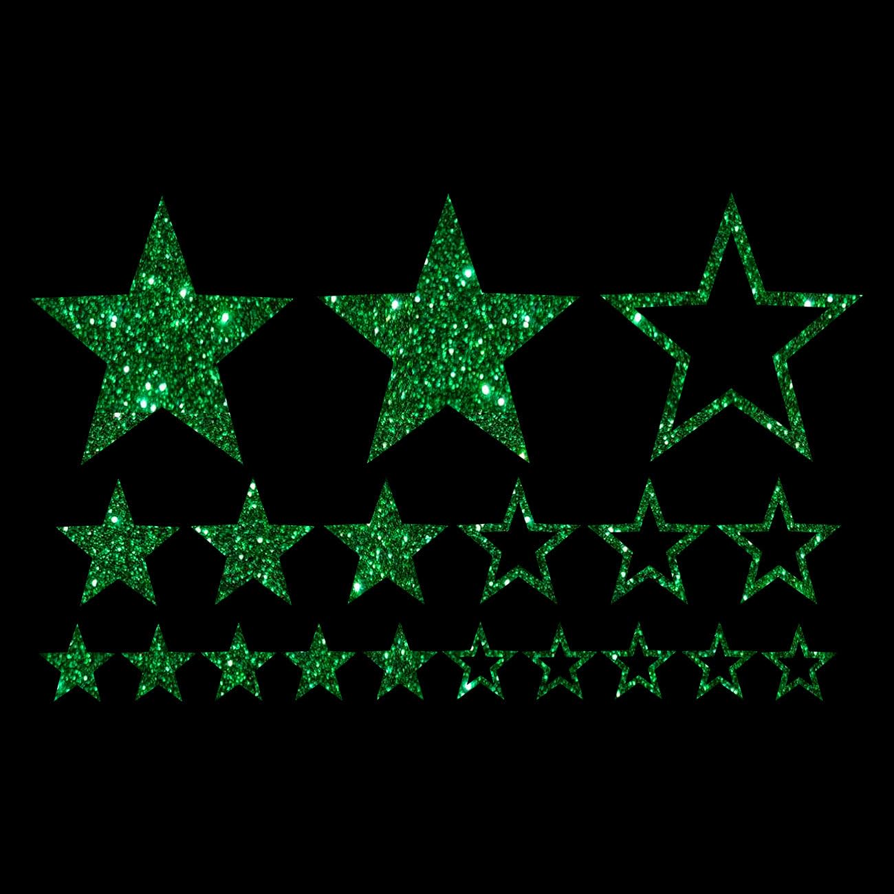 Glitzerdeals Bügelbild Glitzer Sterne im Set Glitzerbild zum Aufbügeln Sterne Glitzerflex Stern Bling Aufbügler Sterne