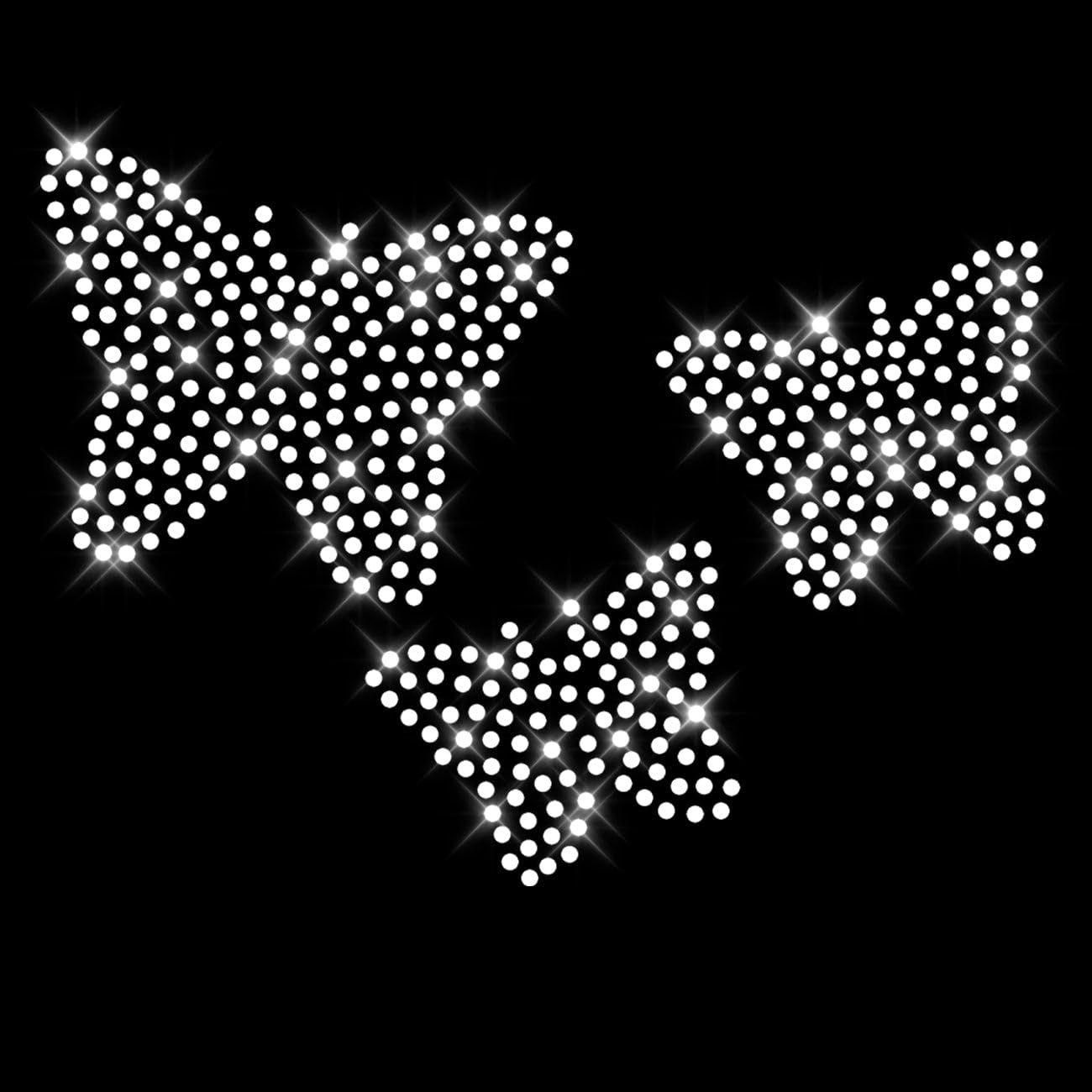 Glitzerdeals Bügelbild Strass funkelnde Schmetterlinge auch im Set Strassmotiv zum Aufbügeln Schmetterlinge Bügelmotiv Schmetterling Strass Aufbügler Schmetterlinge
