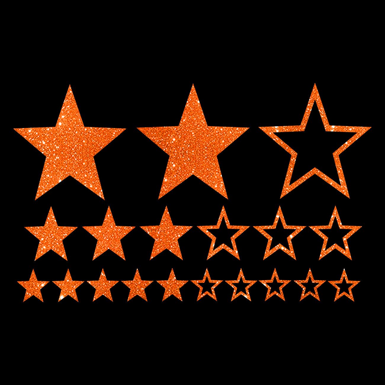 Glitzerdeals Bügelbild Glitzer Sterne im Set Glitzerbild zum Aufbügeln Sterne Glitzerflex Stern Bling Aufbügler Sterne