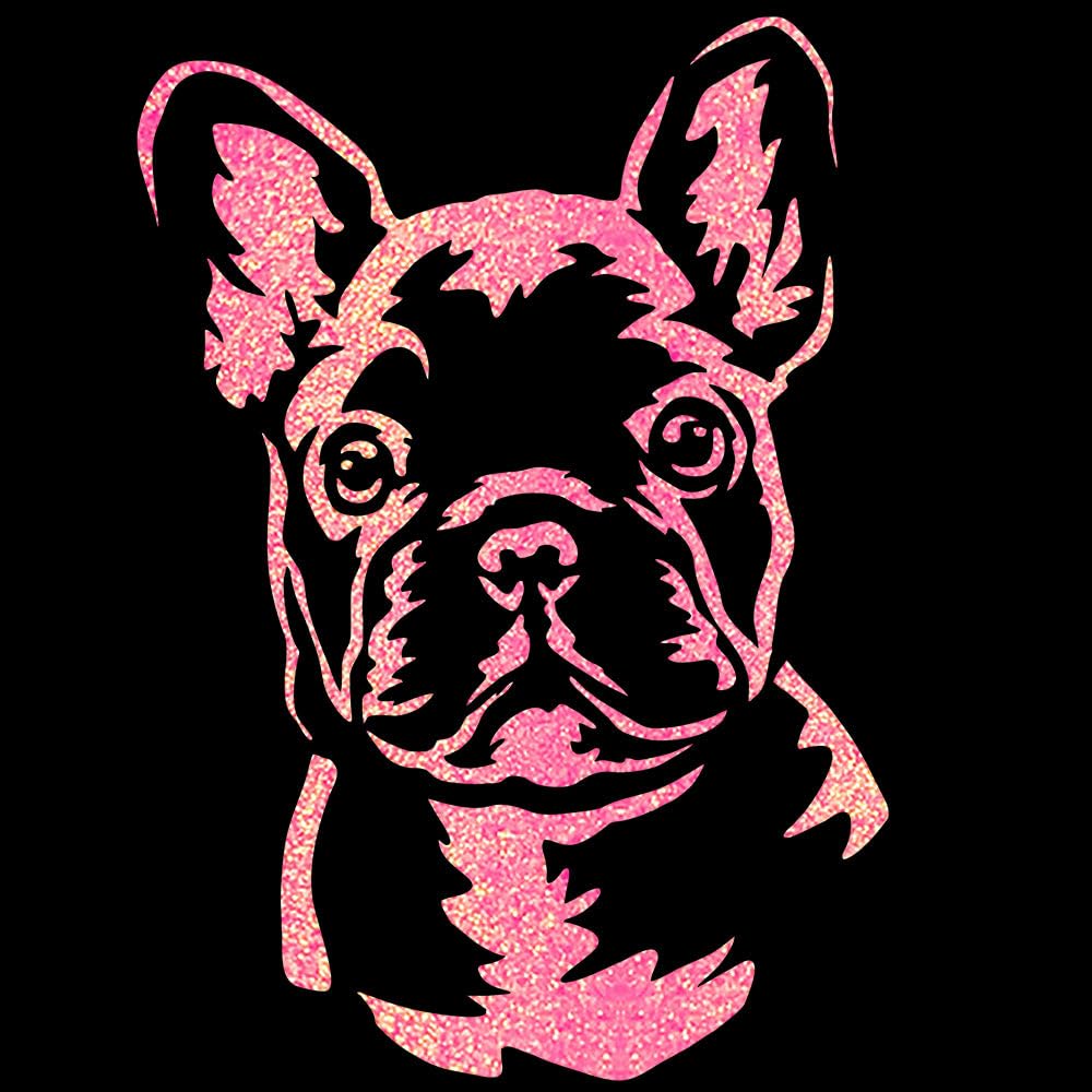 Glitzerdeals Bügelbild Glitzer Französiche Bulldogge Frenchie Aufbügler Französiche Bulldogge Glitzerbild zum Aufbügeln Glitzerflex Frenchie Bling