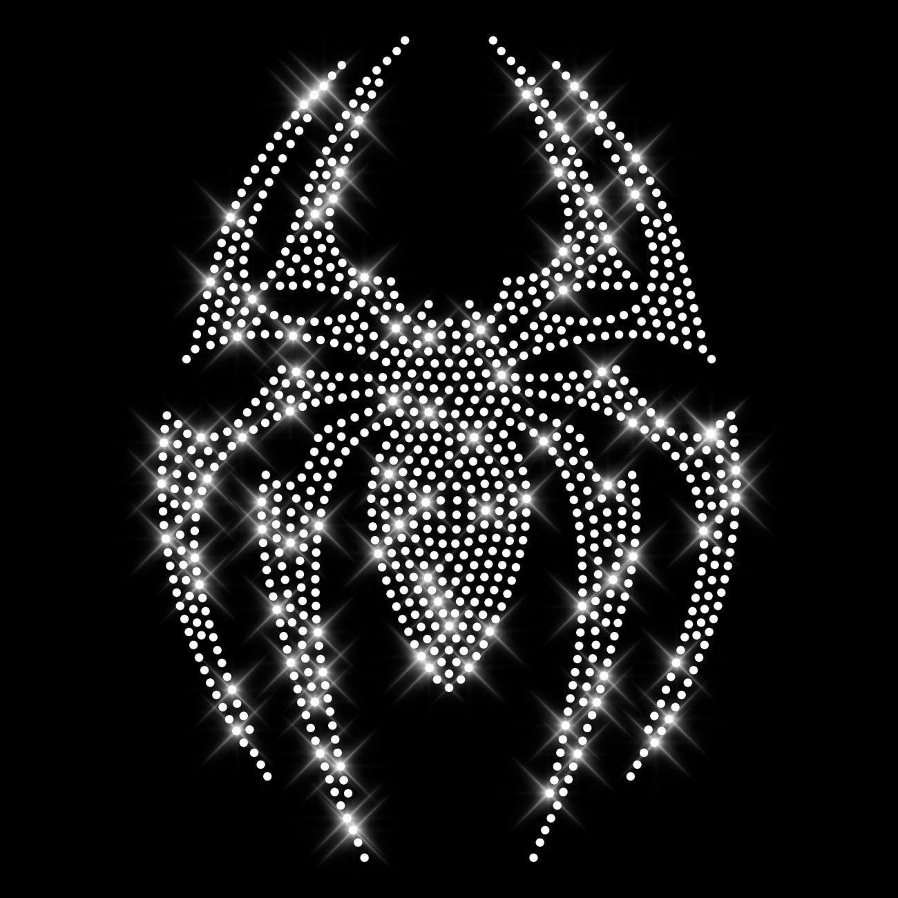 Glitzerdeals Bügelbild Strass Halloween große Spinne kristall Strassmotiv zum Aufbügeln Spinne Bügelmotiv Spider Strass Aufbügler Spinne