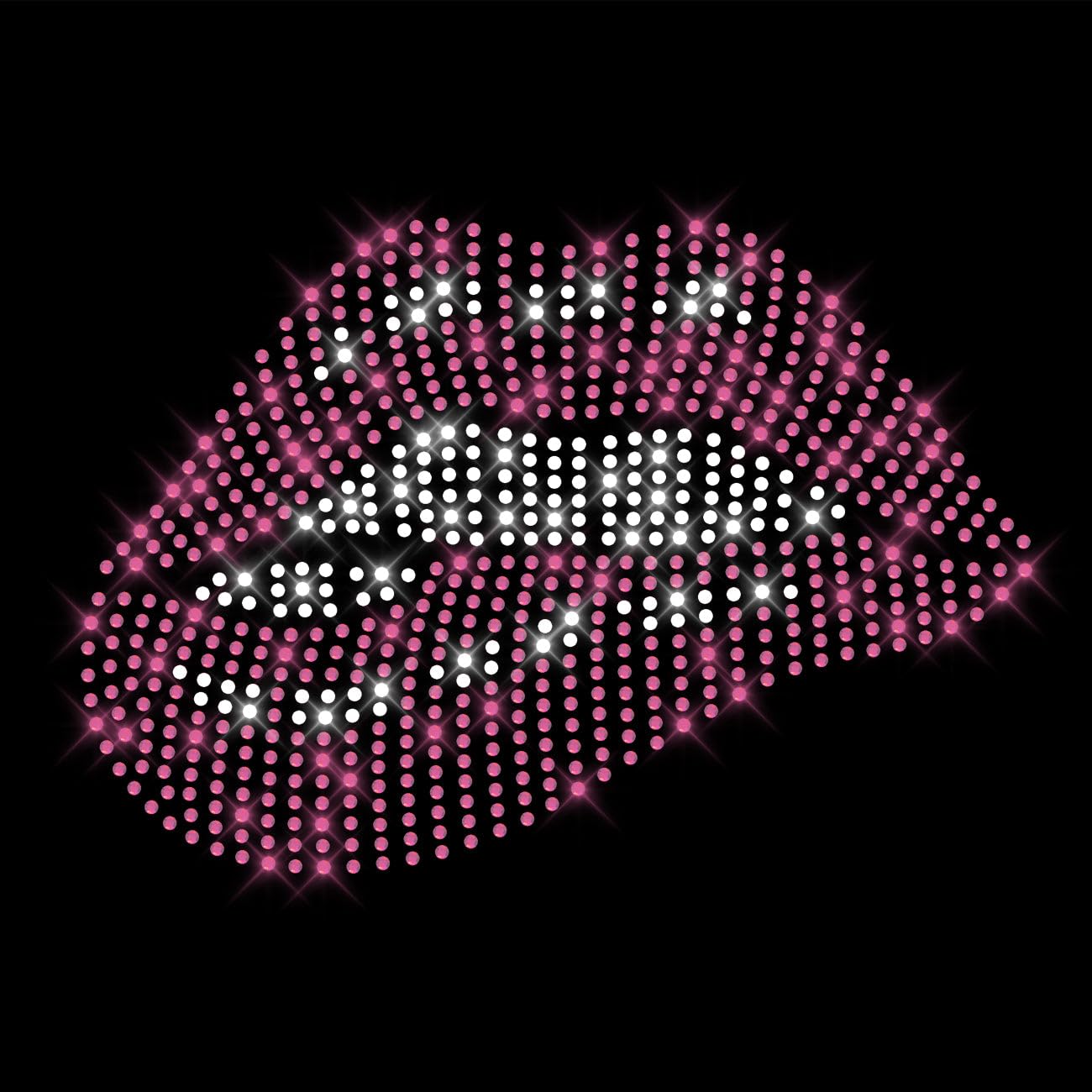 Glitzerdeals Bügelbild Strass Lippen Bite Mund Kussmund pink Strassmotiv zum Aufbügeln Teufel Bügelmotiv Babe Strass Aufbügler Teufel