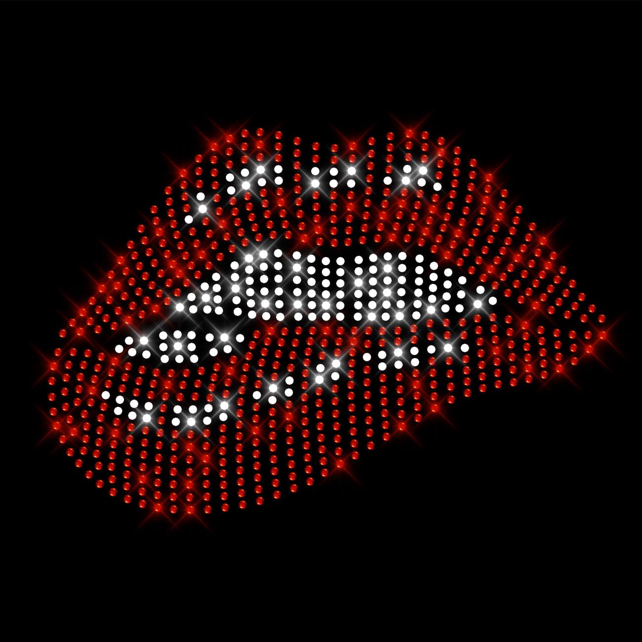 Glitzerdeals Bügelbild Strass Lippen Bite Mund Kussmund rot Strassmotiv zum Aufbügeln Teufel Bügelmotiv Babe Strass Aufbügler Teufel