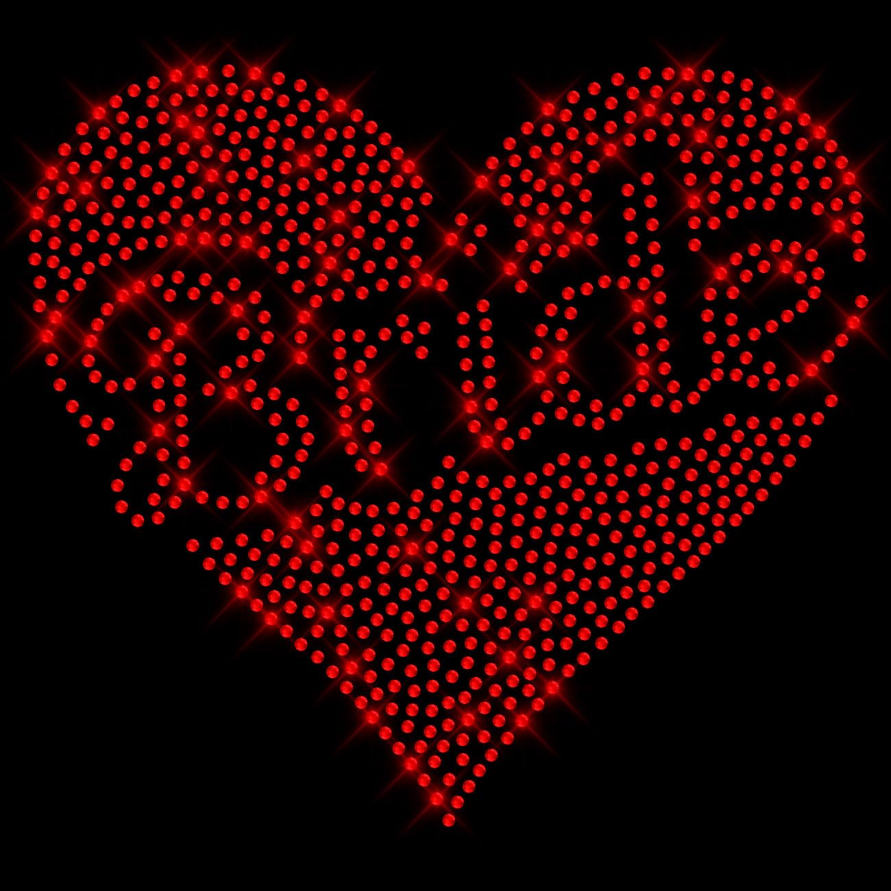 Glitzerdeals Bügelbild Strass Braut Herz Schriftzug Bride rot Strassmotiv zum Aufbügeln Braut Bügelmotiv JGA Aufbügler Junggesellinnenabschied