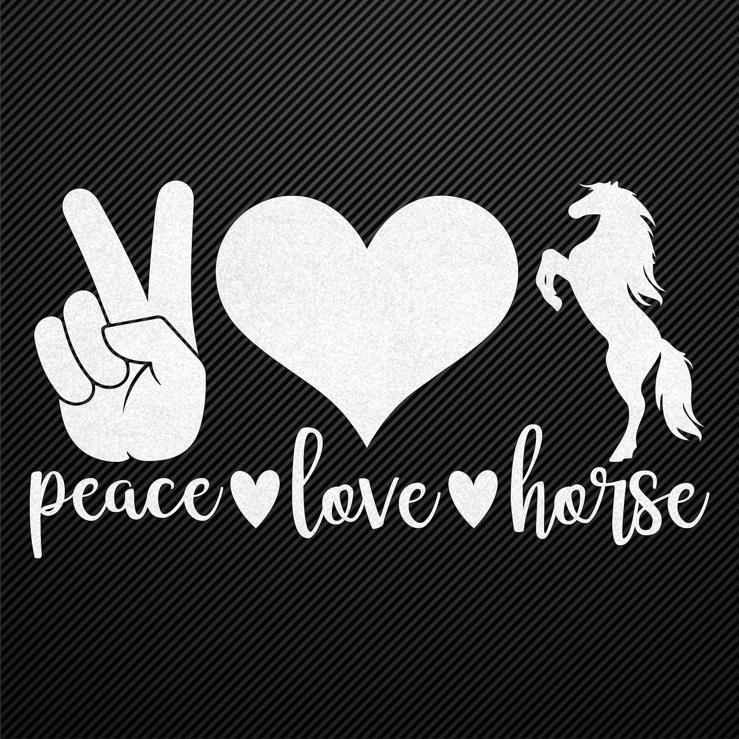 Glitzerdeals Bügelbild Glitzer Peace Love Horse Glitzerbild zum Aufbügeln Pferd Glitzerflex Pferde Bling Aufbügler Pferd