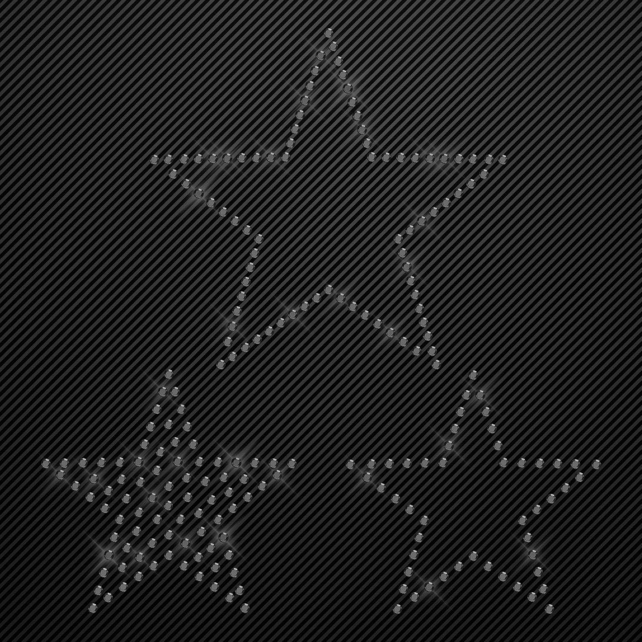 Strass Bügelbild 3 Sterne Strassmotiv zum Aufbügeln Aufbügler Sterne Hotfix iron-on-rhinestone transfer Bügelmotiv kristall Stern Glitzer