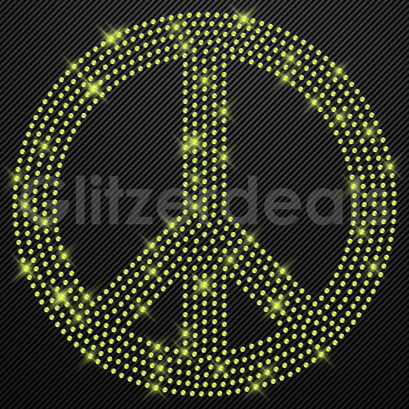 Strass Bügelbild Peace Strassmotiv zum Aufbügeln Aufbügler Peacezeichen Hotfix iron-on-rhinestone transfer Bügelmotiv Glitzer peace sign