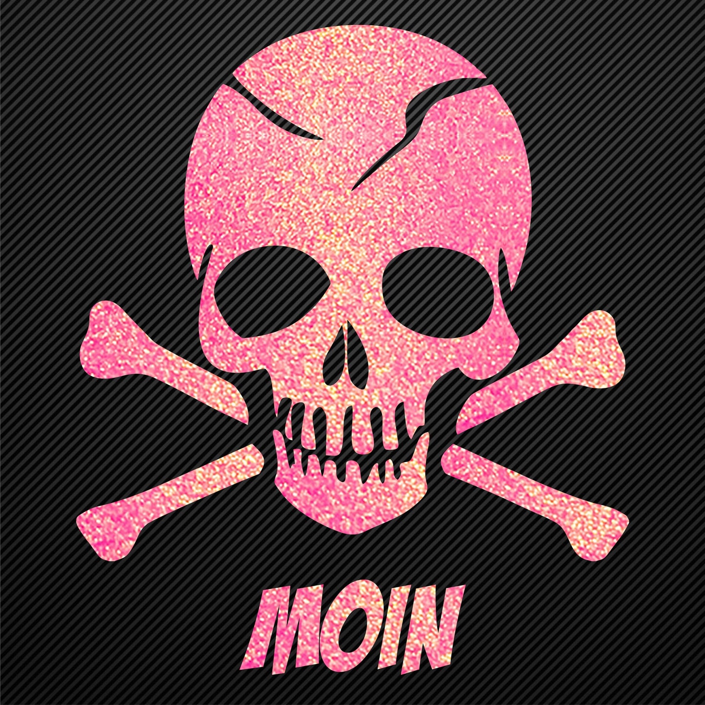 Aufbügler Totenkopf mit Knochen Glitzer und Moin Bügelbild Glitter Totenköpfe Bügelmotiv Schädel skull iron on design skull with bones