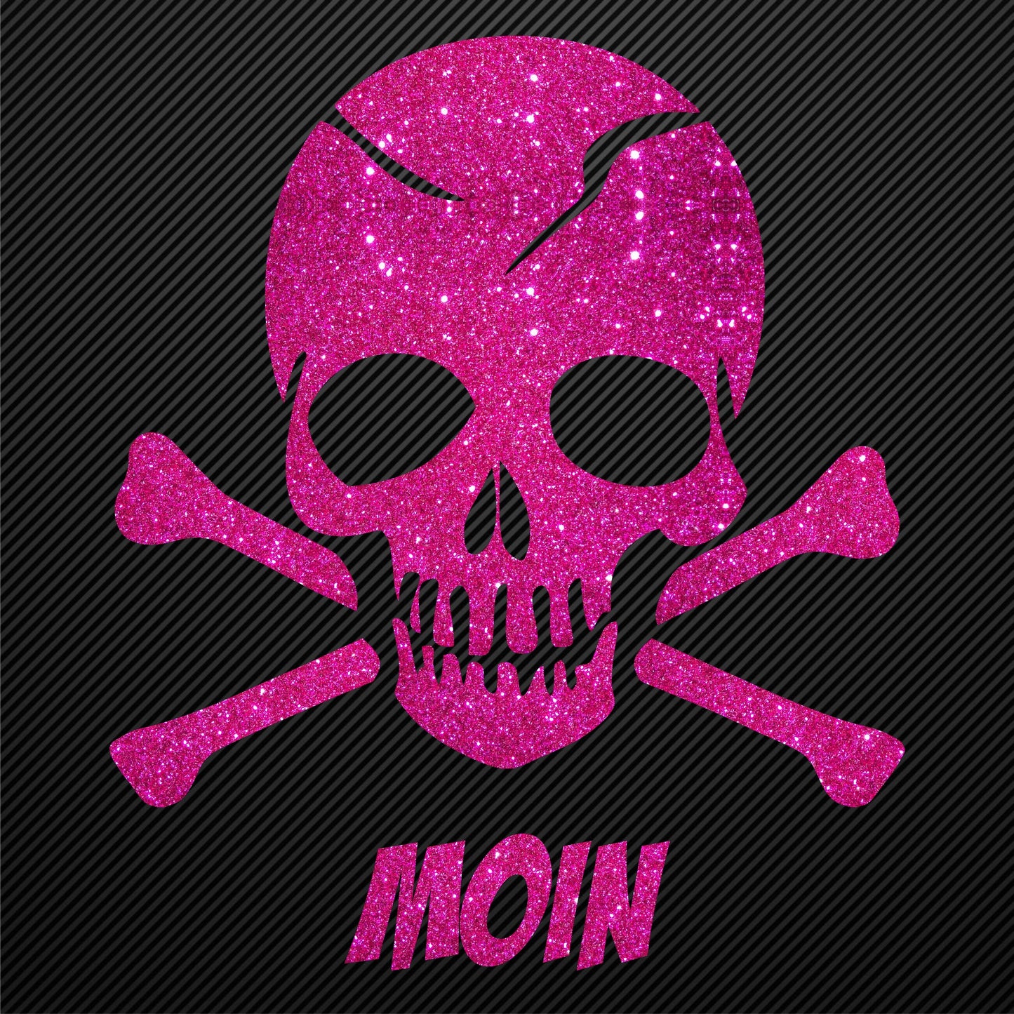 Aufbügler Totenkopf mit Knochen Glitzer und Moin Bügelbild Glitter Totenköpfe Bügelmotiv Schädel skull iron on design skull with bones