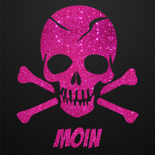 Aufbügler Totenkopf mit Knochen Glitzer und Moin Bügelbild Glitter Totenköpfe Bügelmotiv Schädel skull iron on design skull with bones