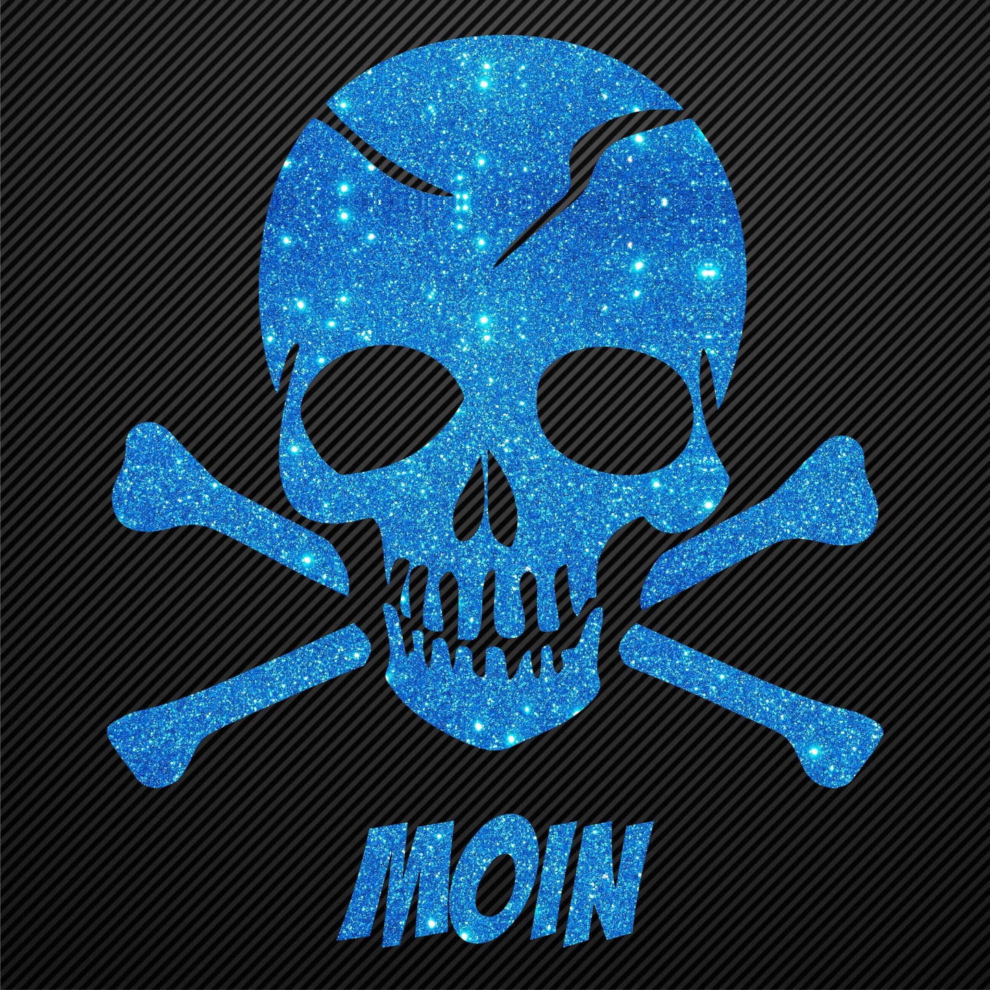 Aufbügler Totenkopf mit Knochen Glitzer und Moin Bügelbild Glitter Totenköpfe Bügelmotiv Schädel skull iron on design skull with bones