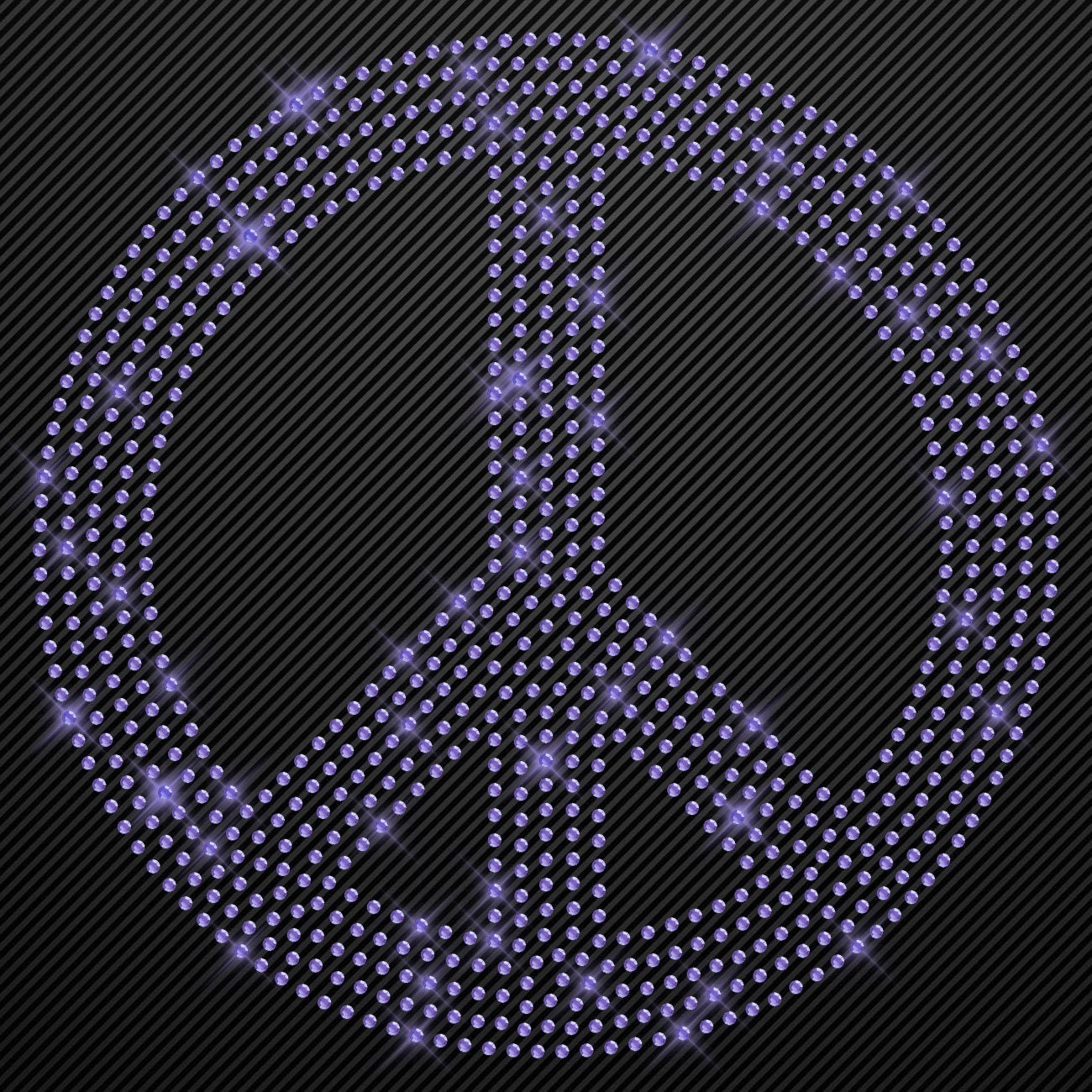 Strass Bügelbild Peace Strassmotiv zum Aufbügeln Aufbügler Peacezeichen Hotfix iron-on-rhinestone transfer Bügelmotiv Glitzer peace sign