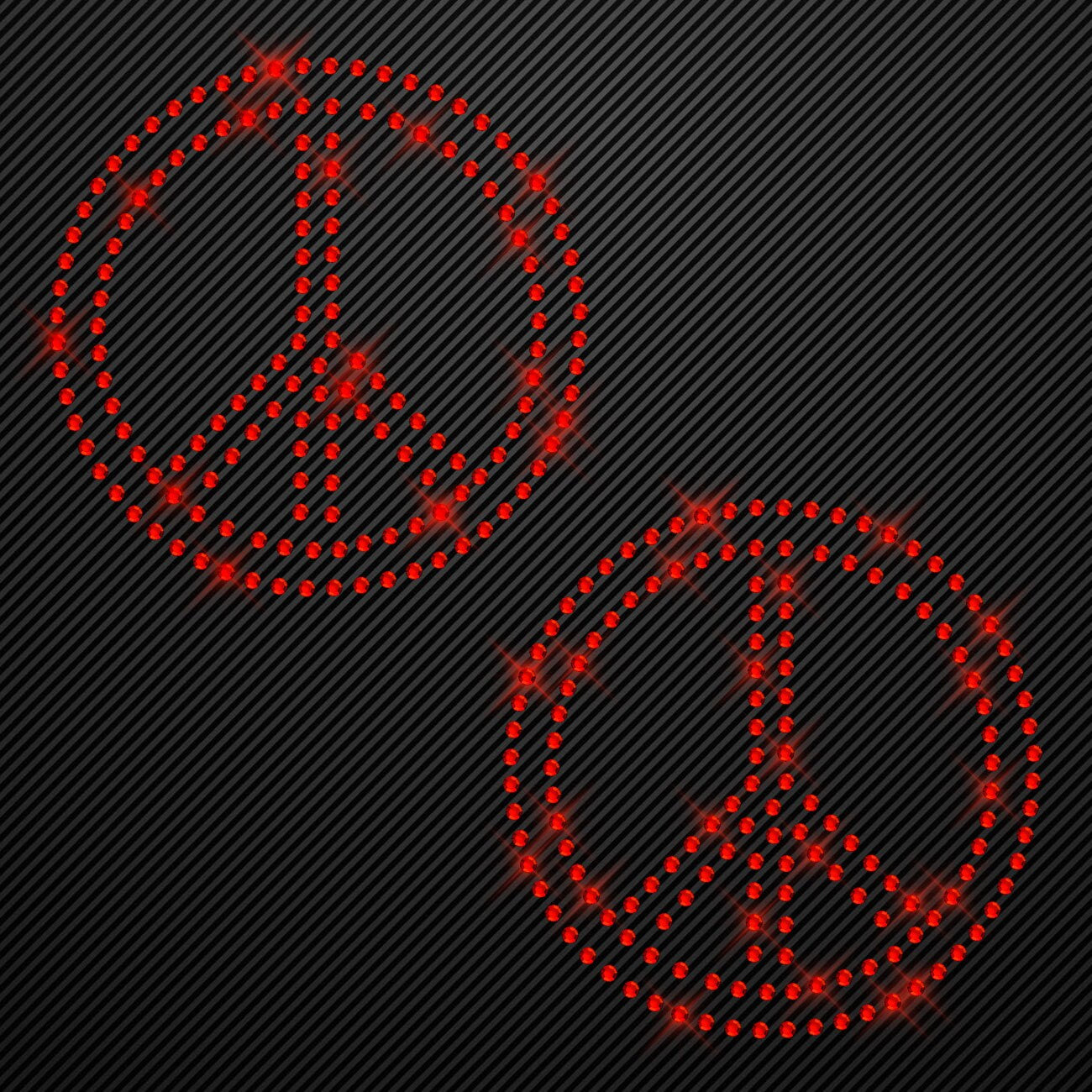 Strass Bügelbild 2 x Peace Strassmotiv zum Aufbügeln Aufbügler Peacezeichen Hotfix iron-on-rhinestone transfer Bügelmotiv Glitzer peace sign