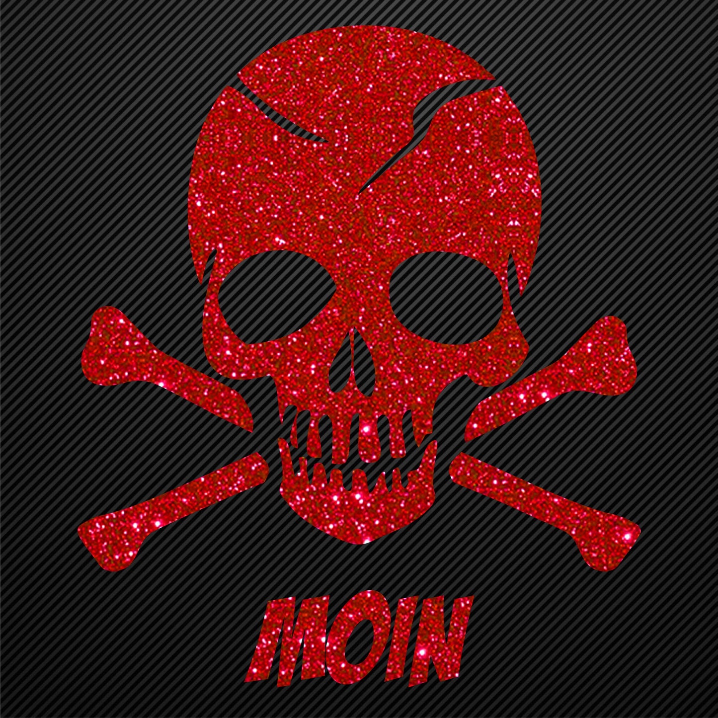 Aufbügler Totenkopf mit Knochen Glitzer und Moin Bügelbild Glitter Totenköpfe Bügelmotiv Schädel skull iron on design skull with bones