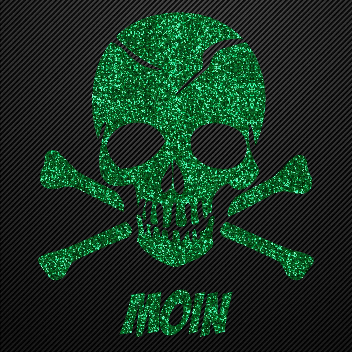 Aufbügler Totenkopf mit Knochen Glitzer und Moin Bügelbild Glitter Totenköpfe Bügelmotiv Schädel skull iron on design skull with bones